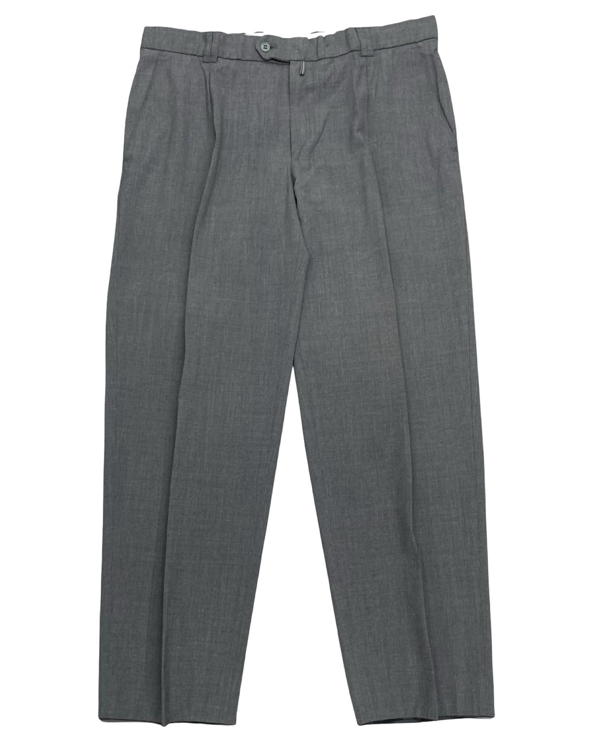 Comfort Stretch Gray Pleated Dress Trousers