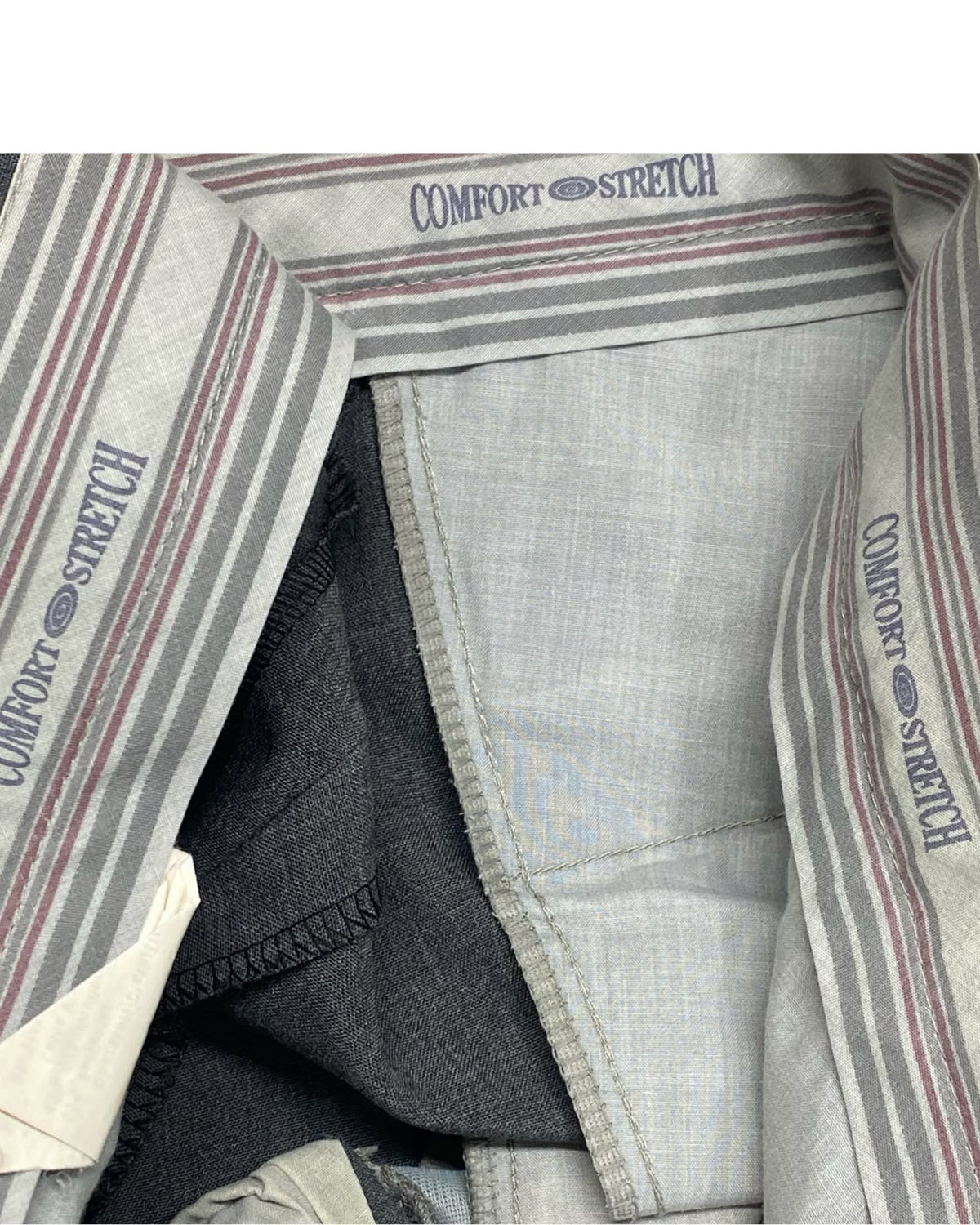 Comfort Stretch Gray Pleated Dress Trousers