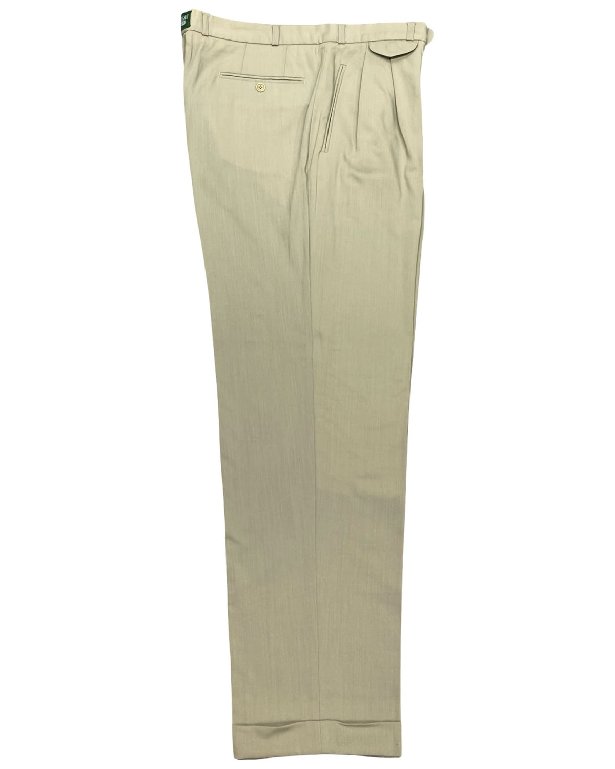 Brax Beige Pleated Wool Trousers