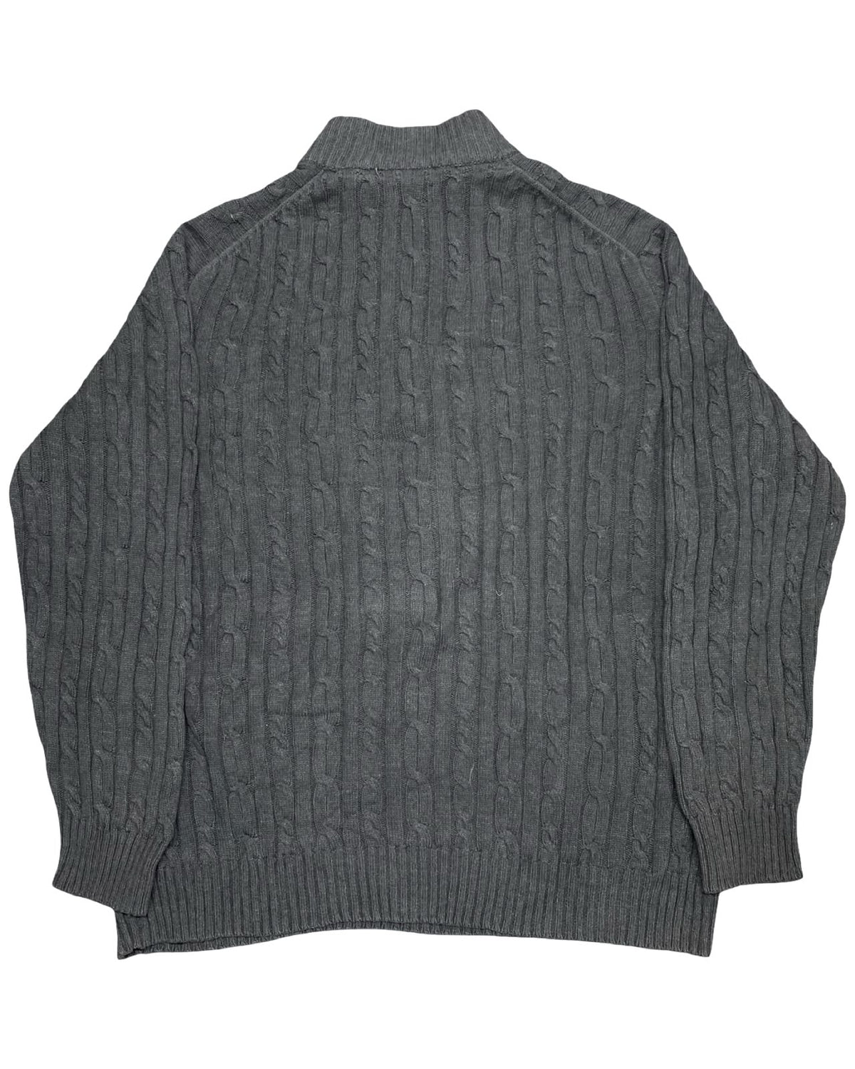 IZOD Charcoal Cable-Knit Quarter-Zip Sweater