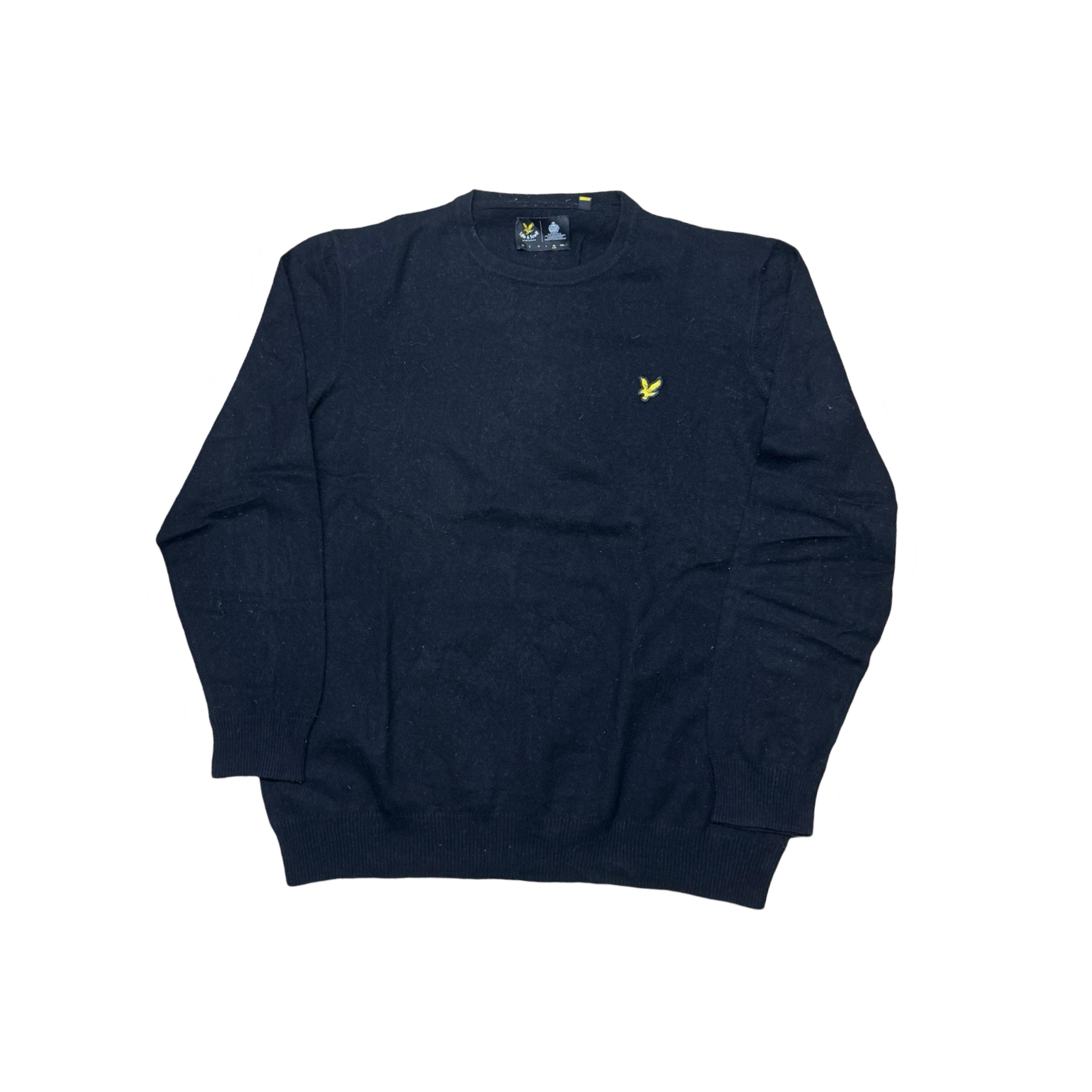 Lyle & Scott Black Crew Neck Sweater | Large