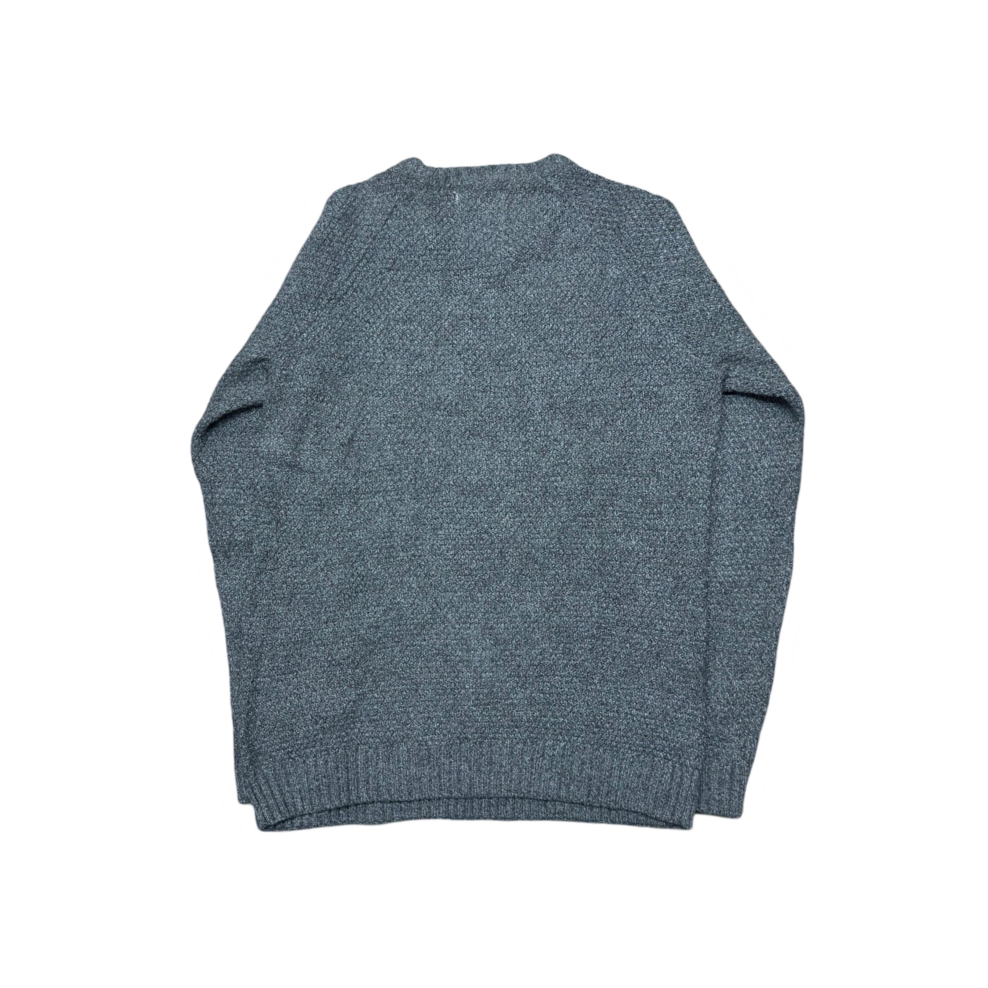 Easy Grey-Green Cable-Knit Crew Neck Sweater | Small