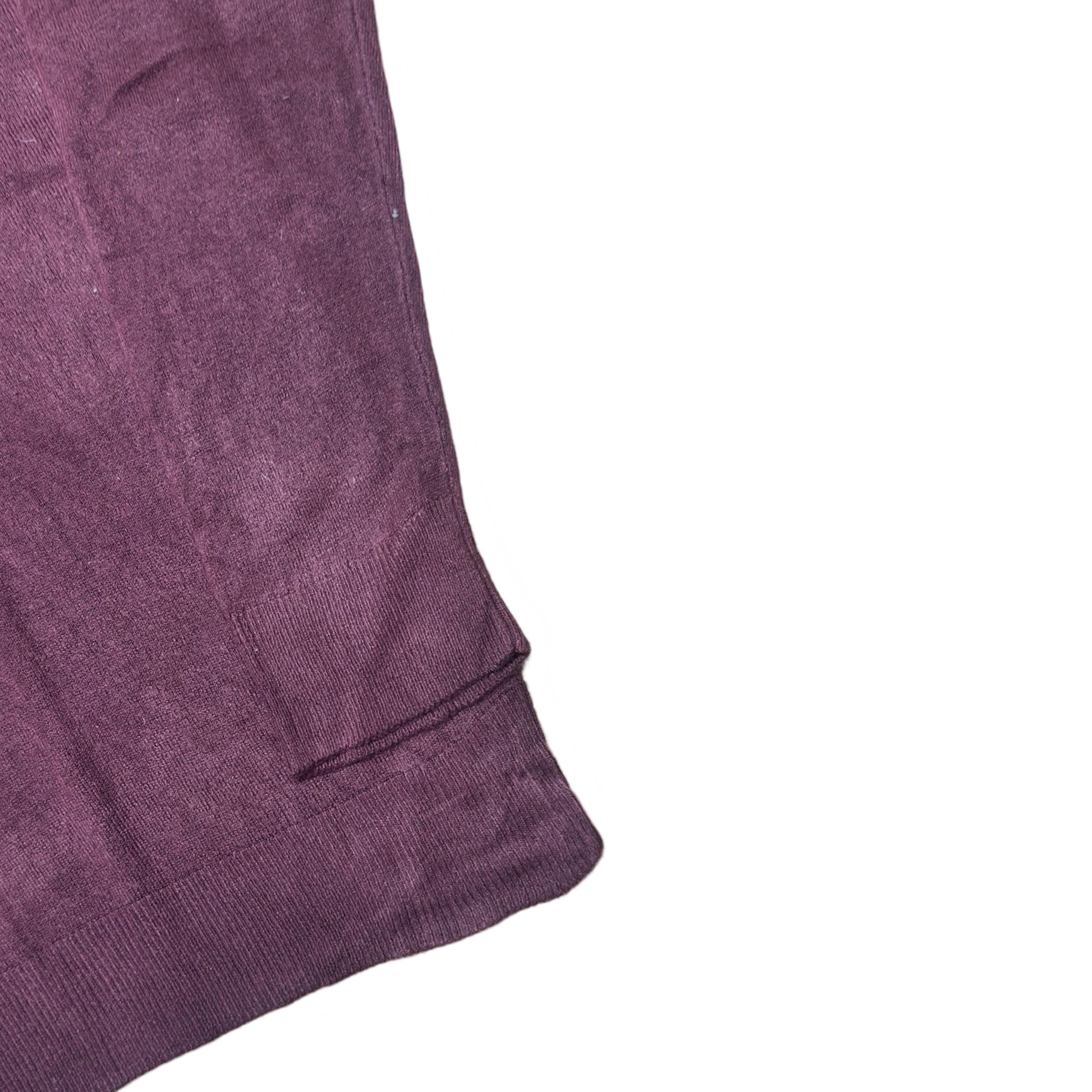 Primark Burgundy Crew Neck Sweater with Soft Chambray Finish | Large