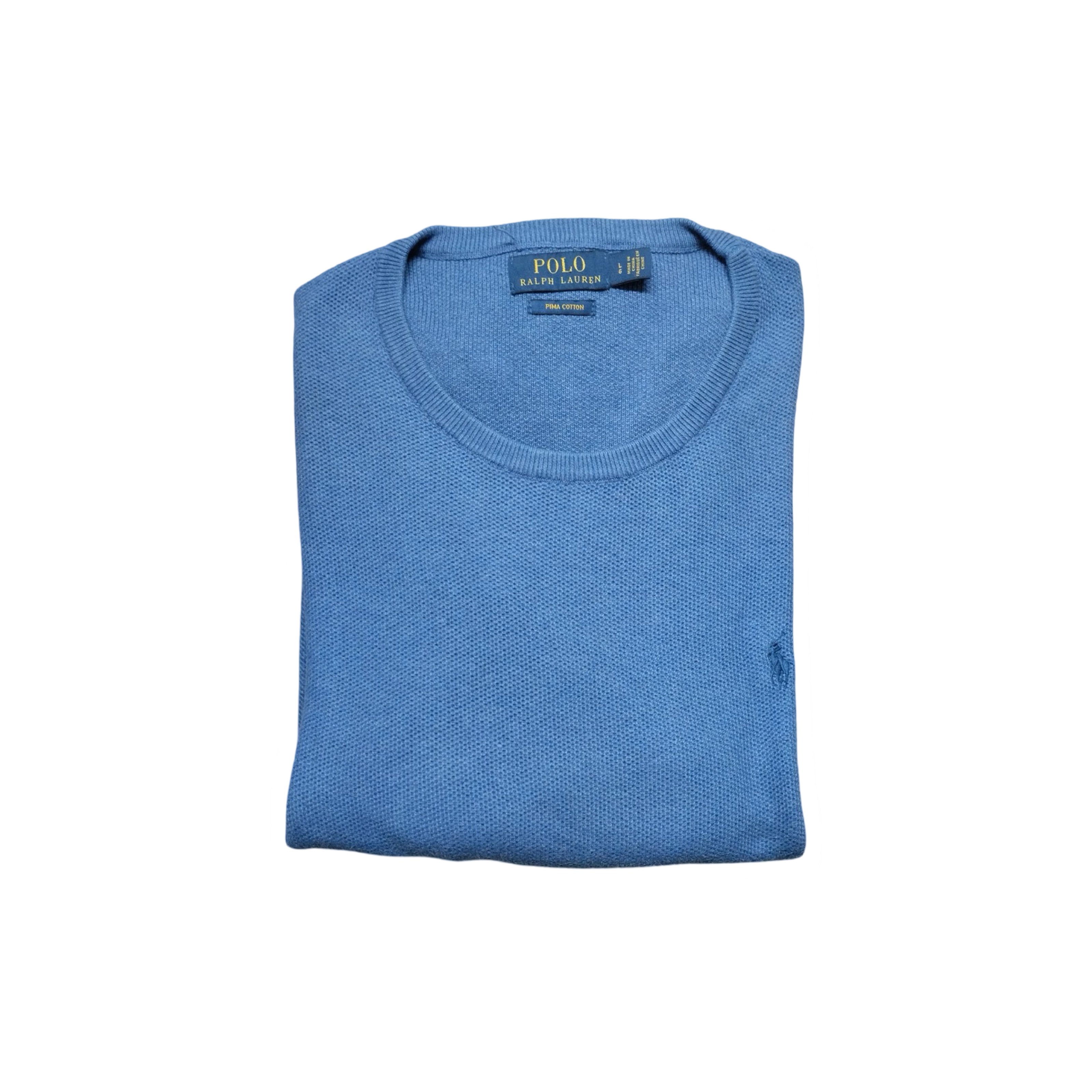 Polo Ralph Lauren Classic Blue Crew Neck Sweater | Large