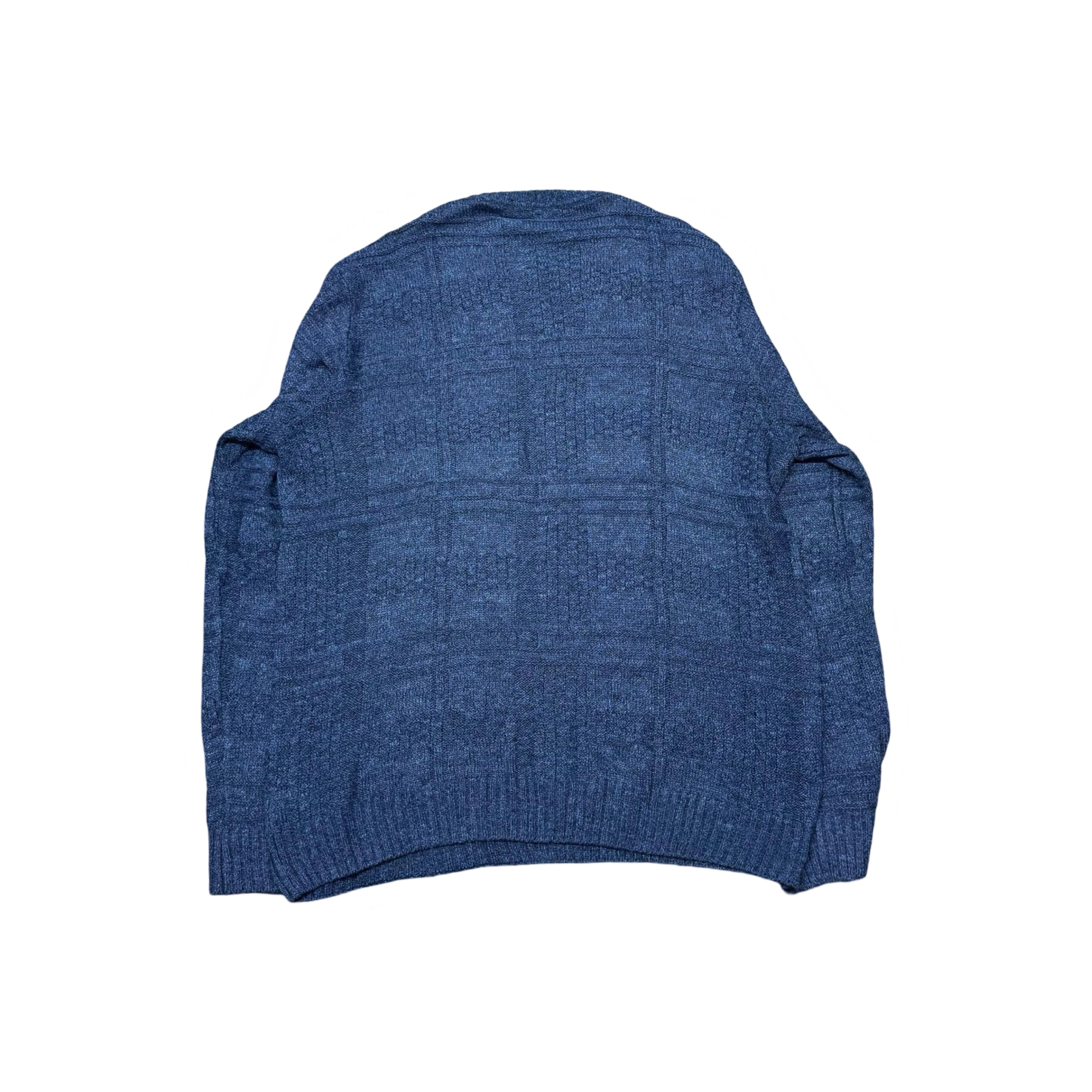 M&S Blue-Grey Knitted Wool Blend Crew Neck | Large