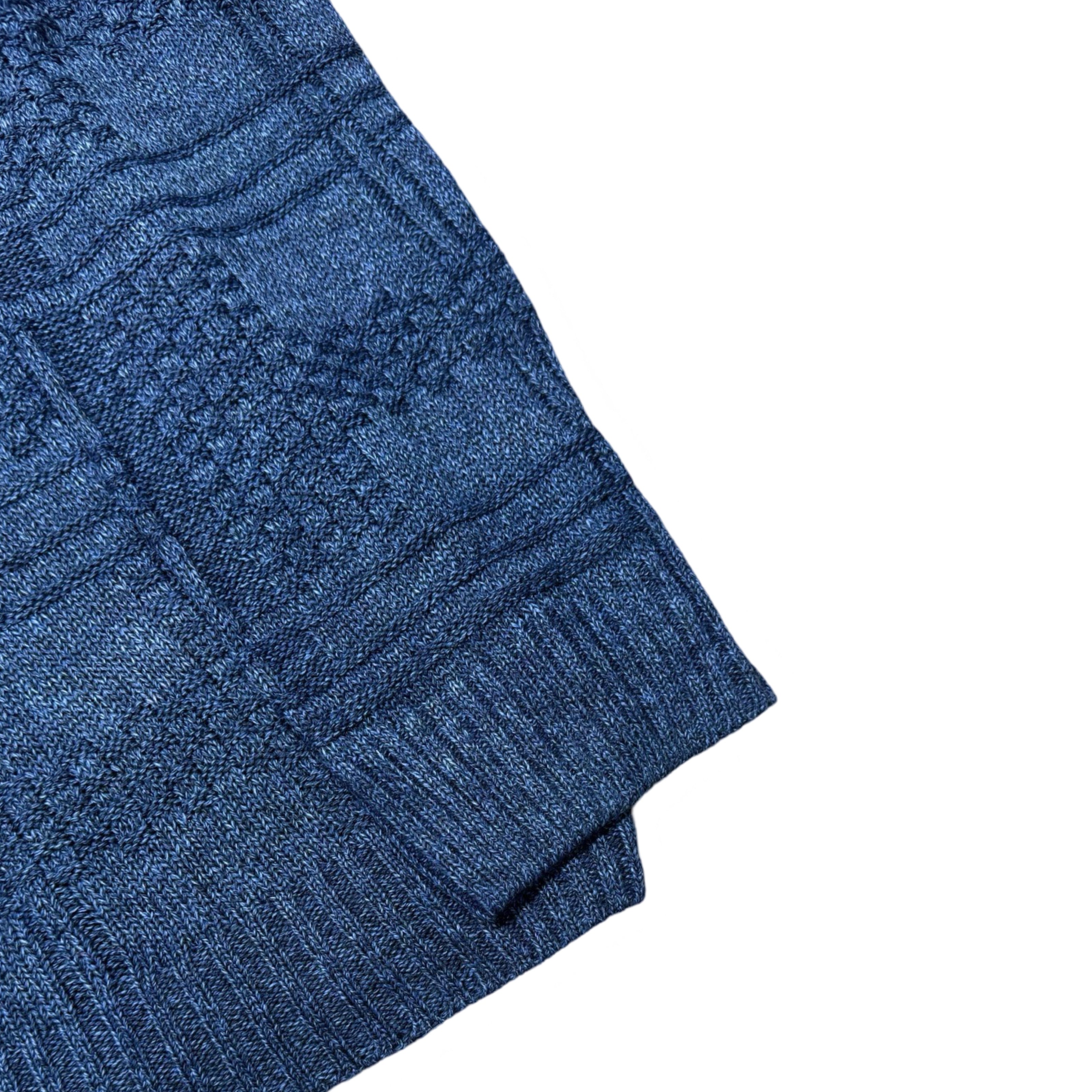 M&S Blue-Grey Knitted Wool Blend Crew Neck | Large