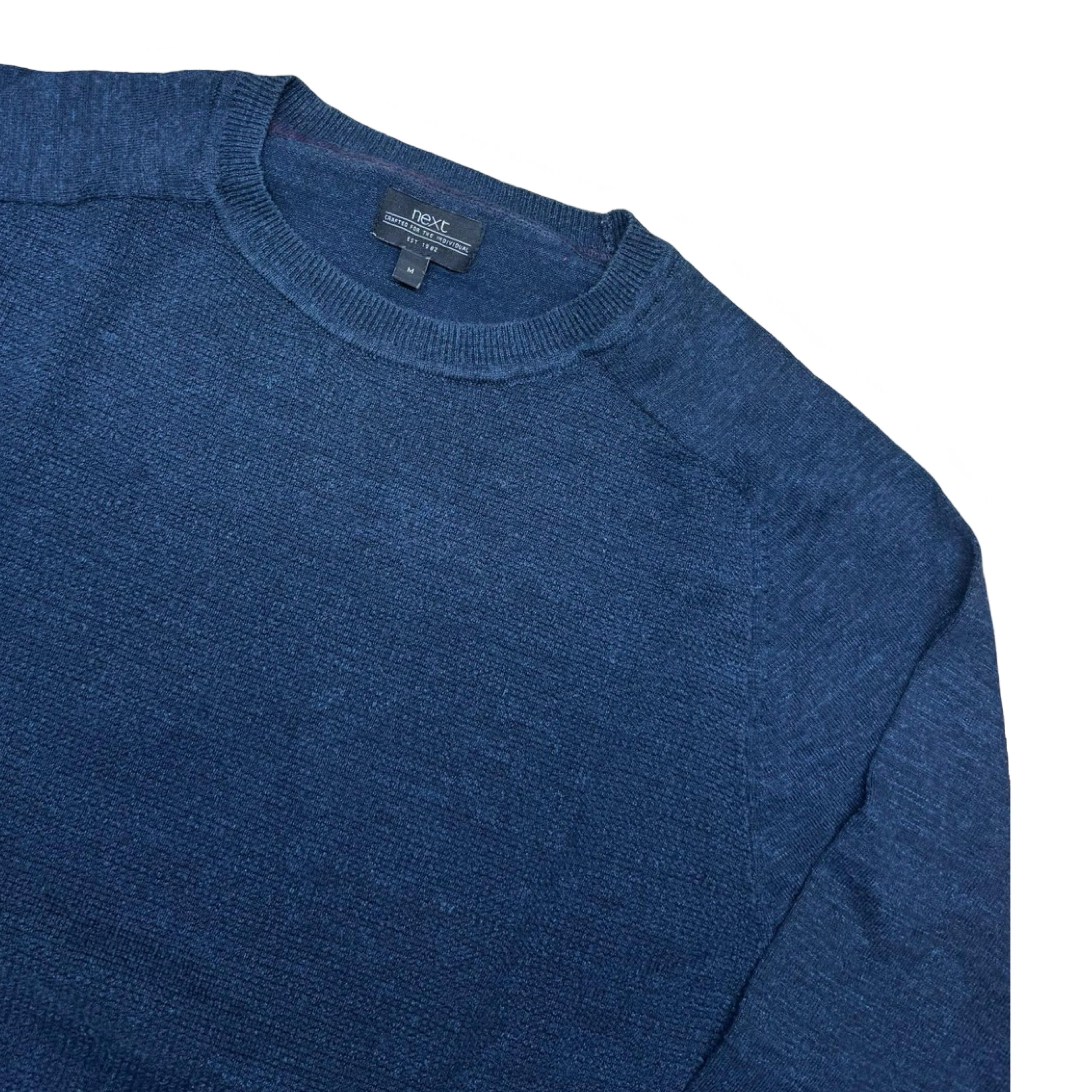 NEXT Blue Textured Crew Neck Sweater | Small