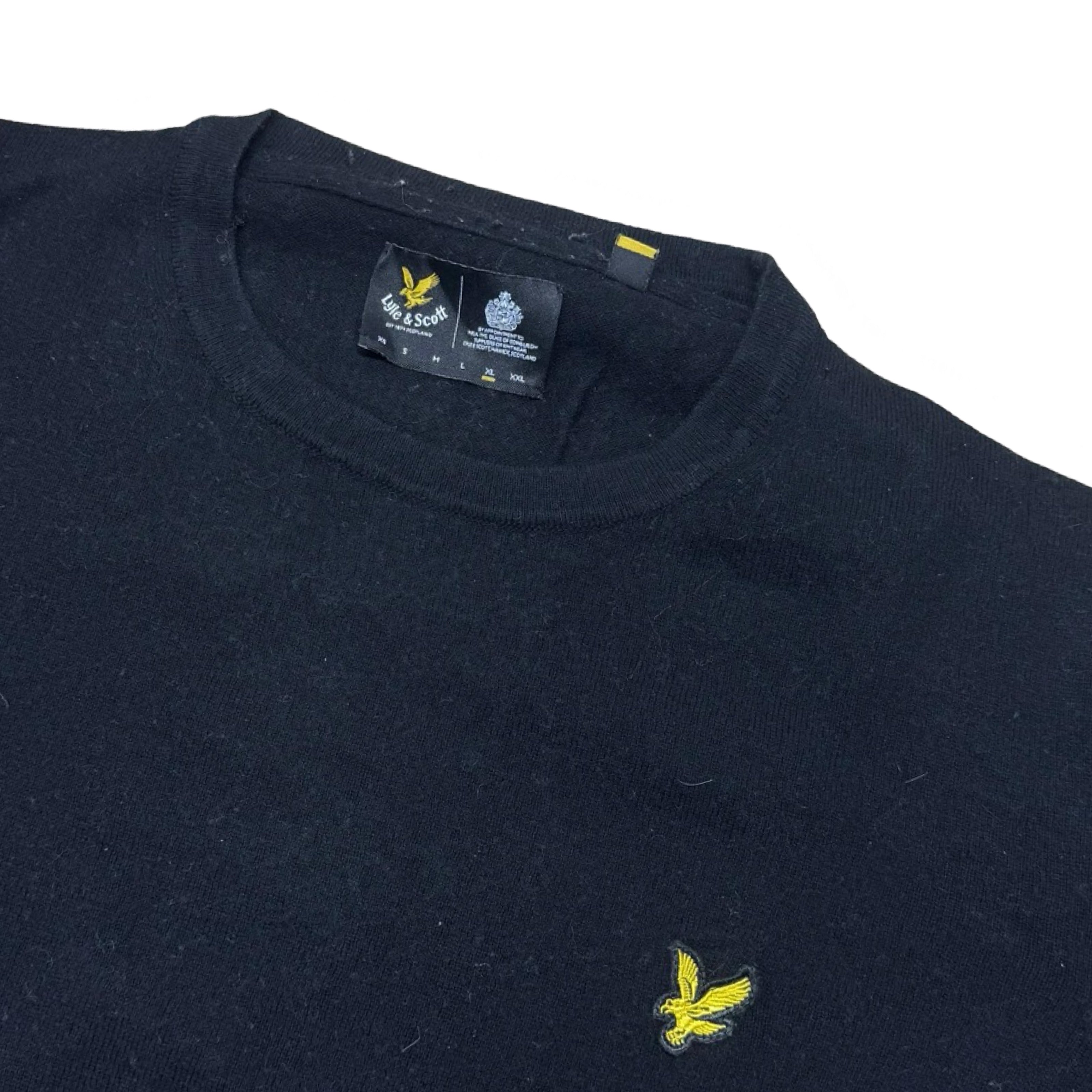 Lyle & Scott Black Crew Neck Sweater | Large