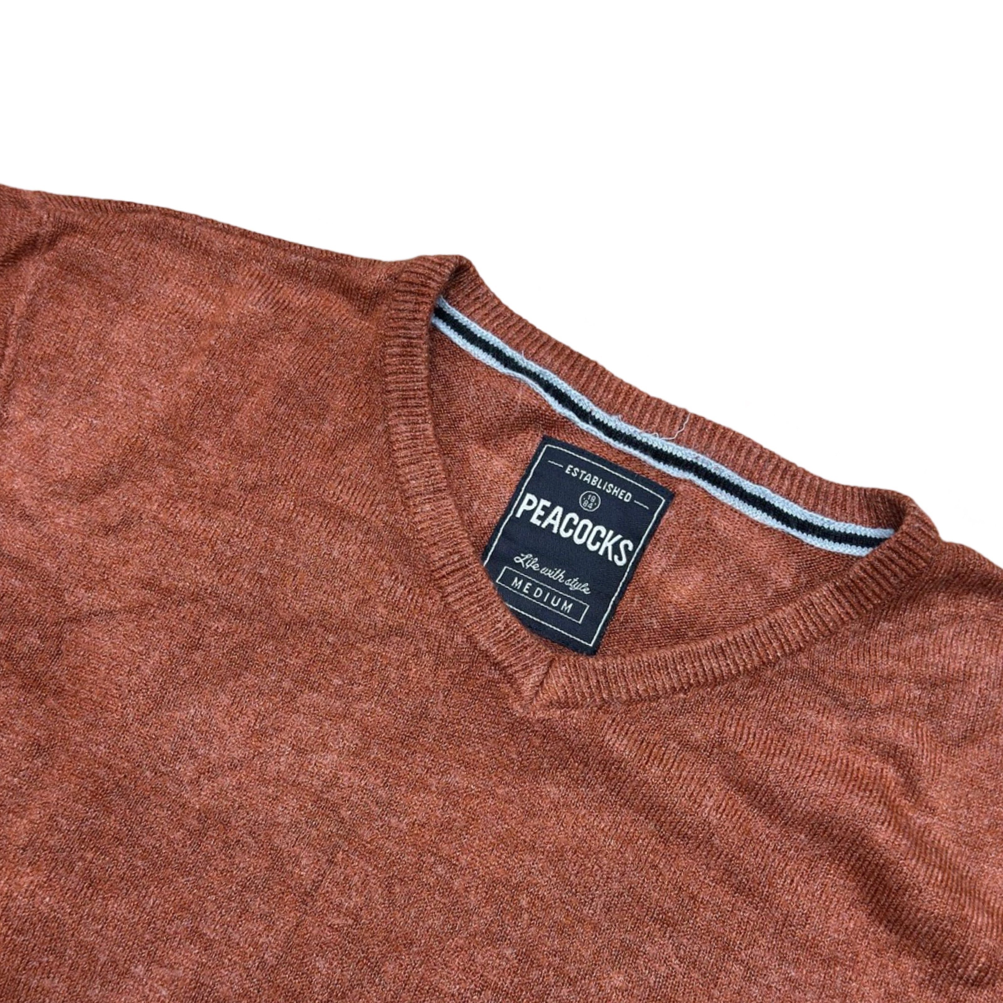 Peacocks Burnt Orange Crew Neck Sweater | Small