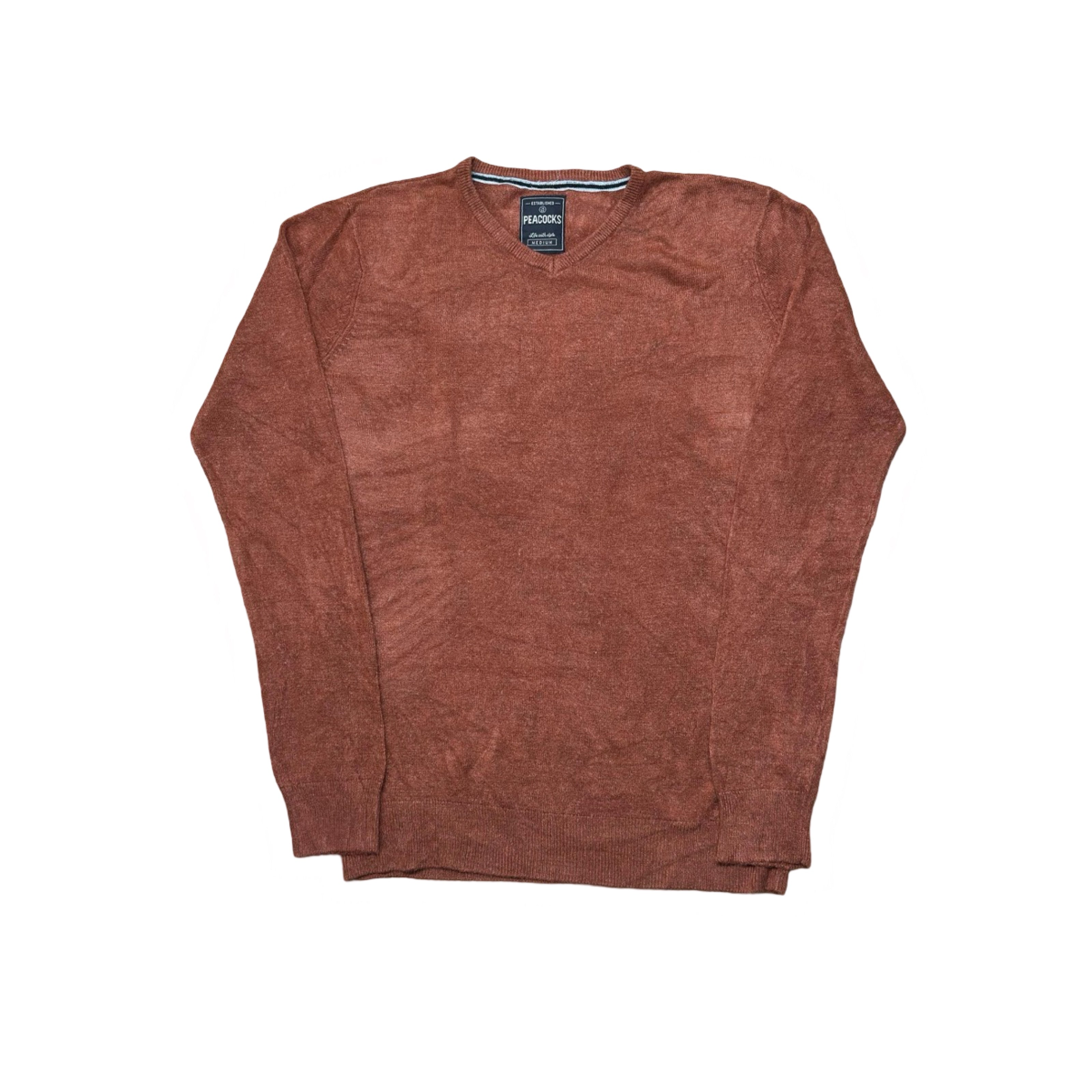 Peacocks Burnt Orange Crew Neck Sweater | Small