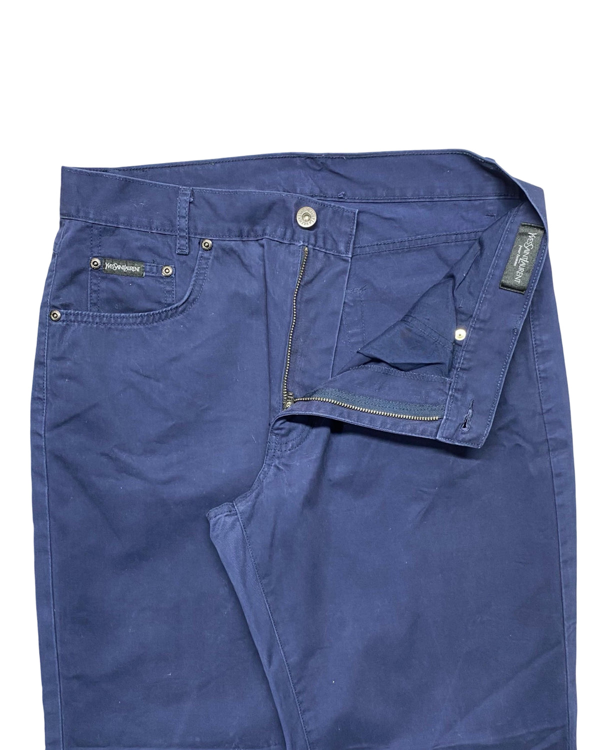 Yves Saint Laurent pour Homme Jeans – Navy Blue Embroidered Denim | Waist 32” | Length 38.5”