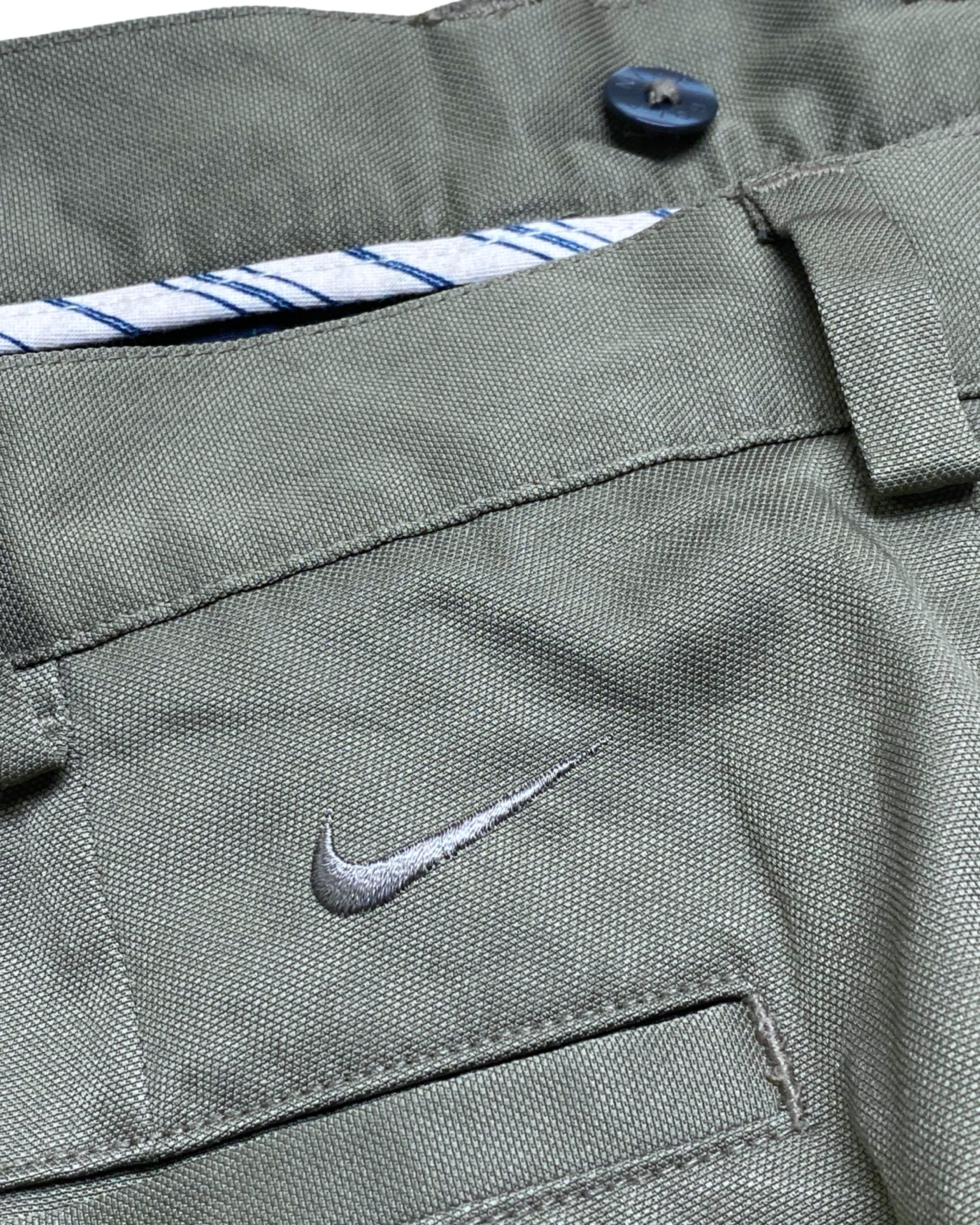 Nike Tailored Pleated Chino Pants | Olive Green | Waist 35” | Length 39.5”