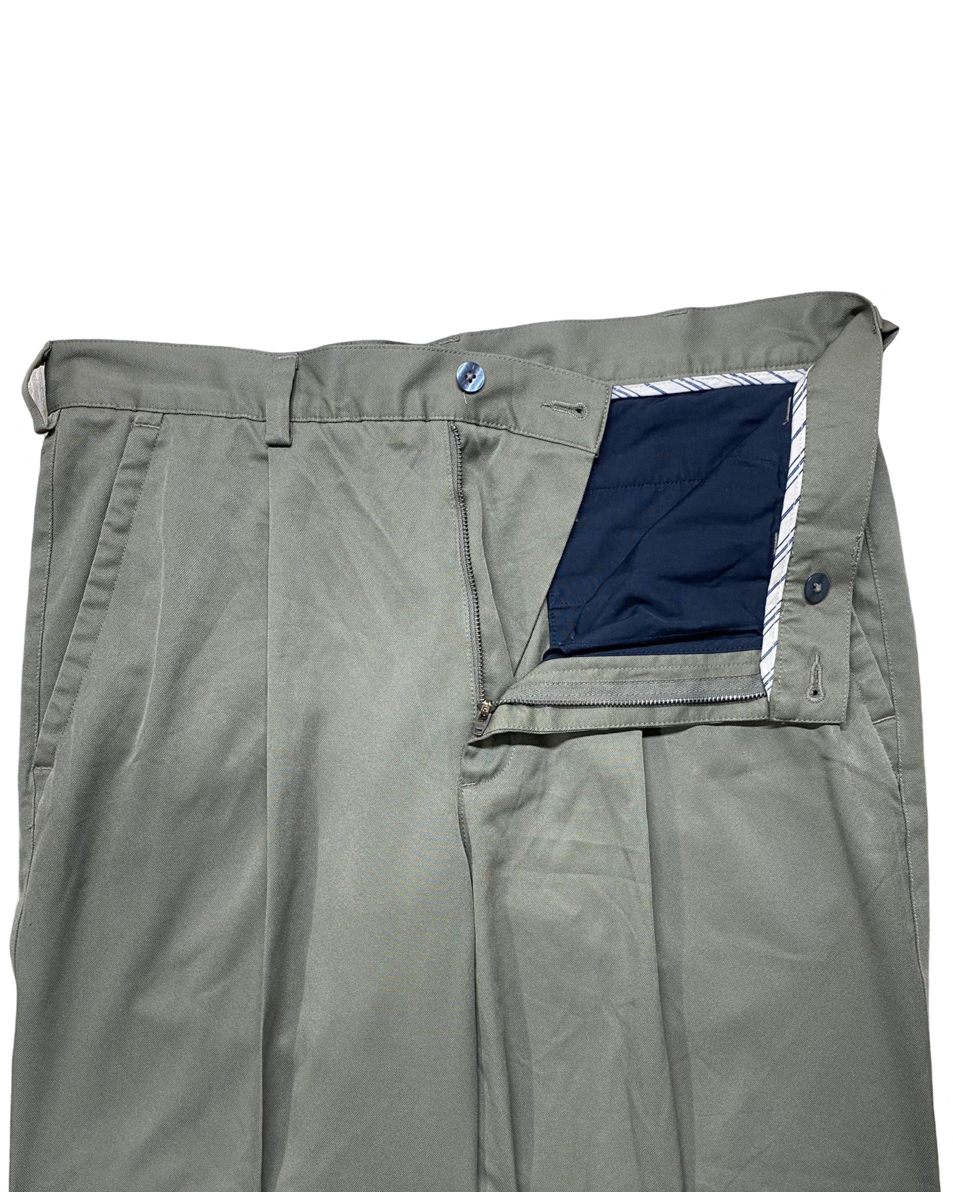 Nike Tailored Pleated Chino Pants | Olive Green | Waist 35” | Length 39.5”