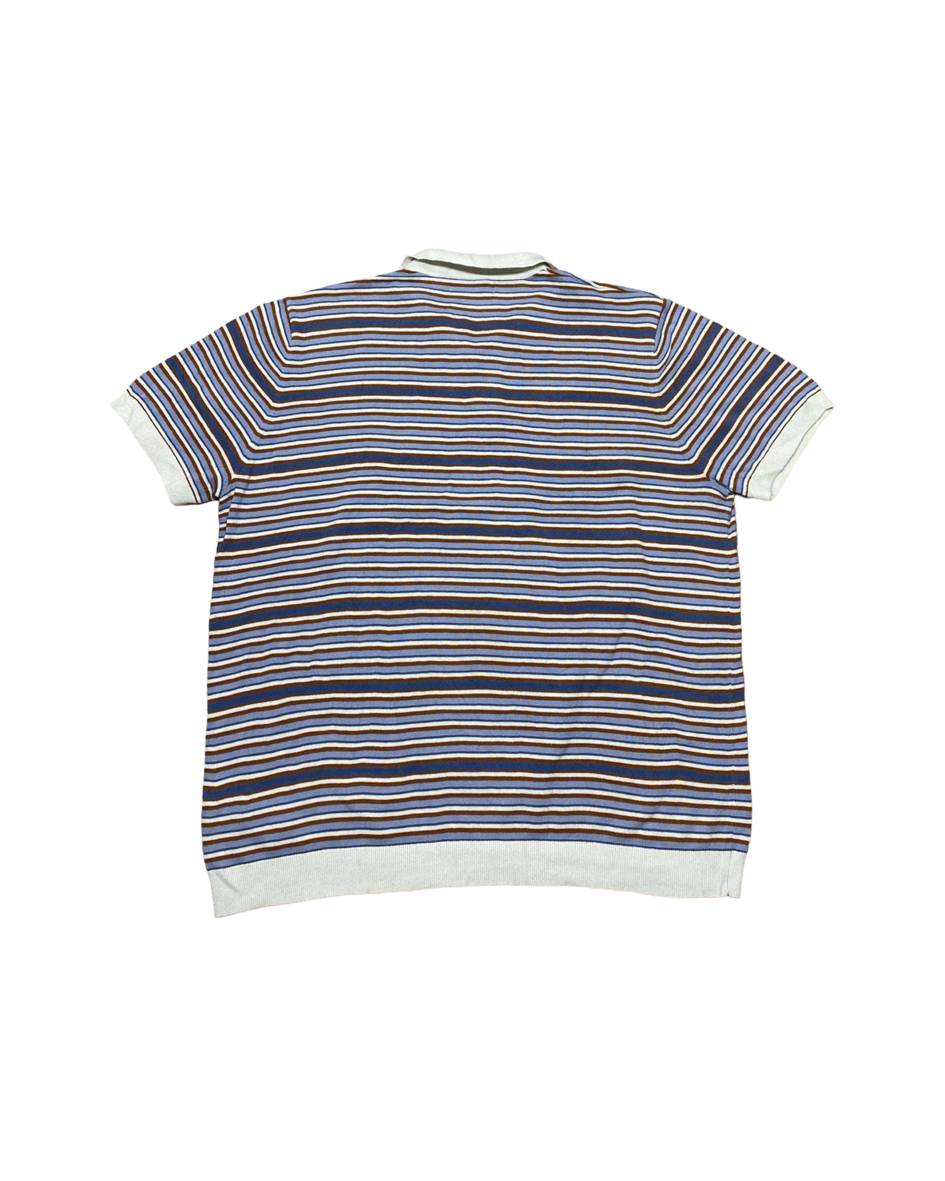 Easy Striped Knitted Polo Shirt | XXL | Chest 25”