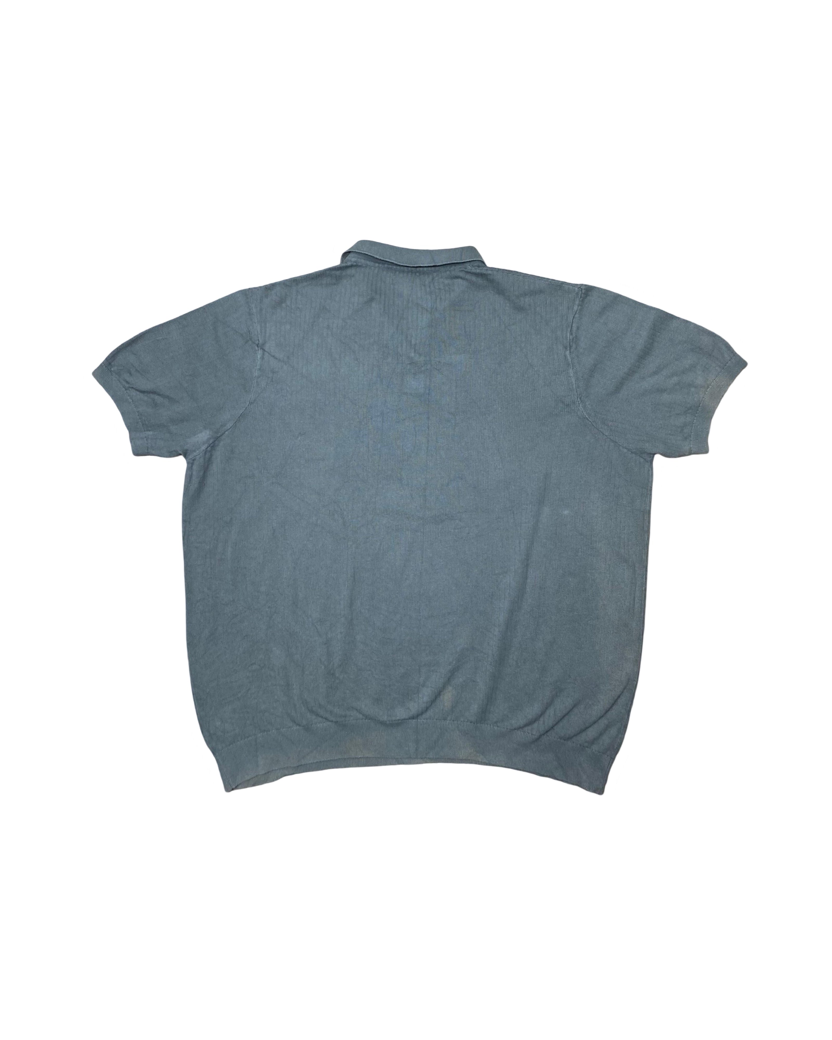 F&F Steel Tone Textured Knit Polo Shirt | 3XL | Chest 28”