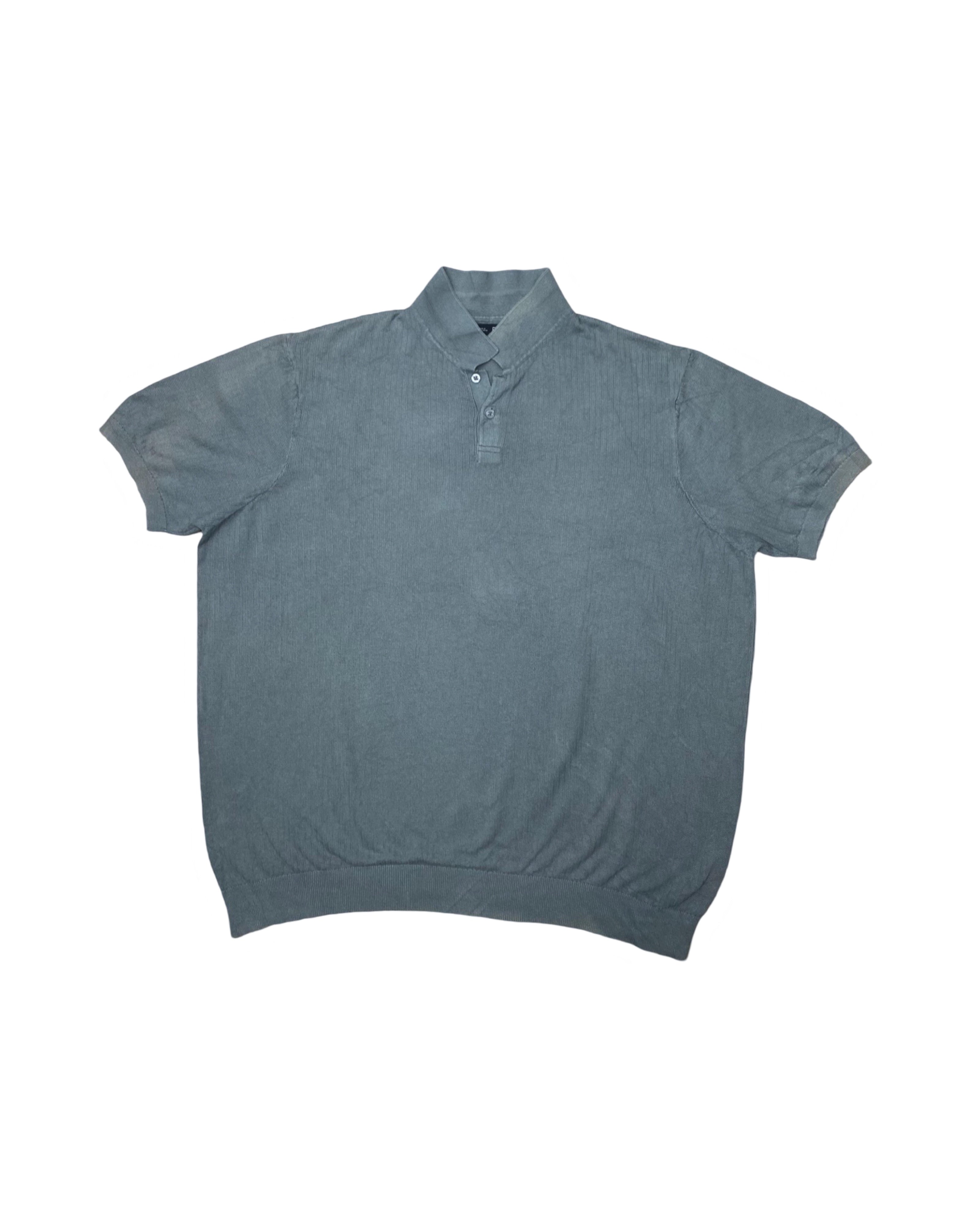 F&F Steel Tone Textured Knit Polo Shirt | 3XL | Chest 28”