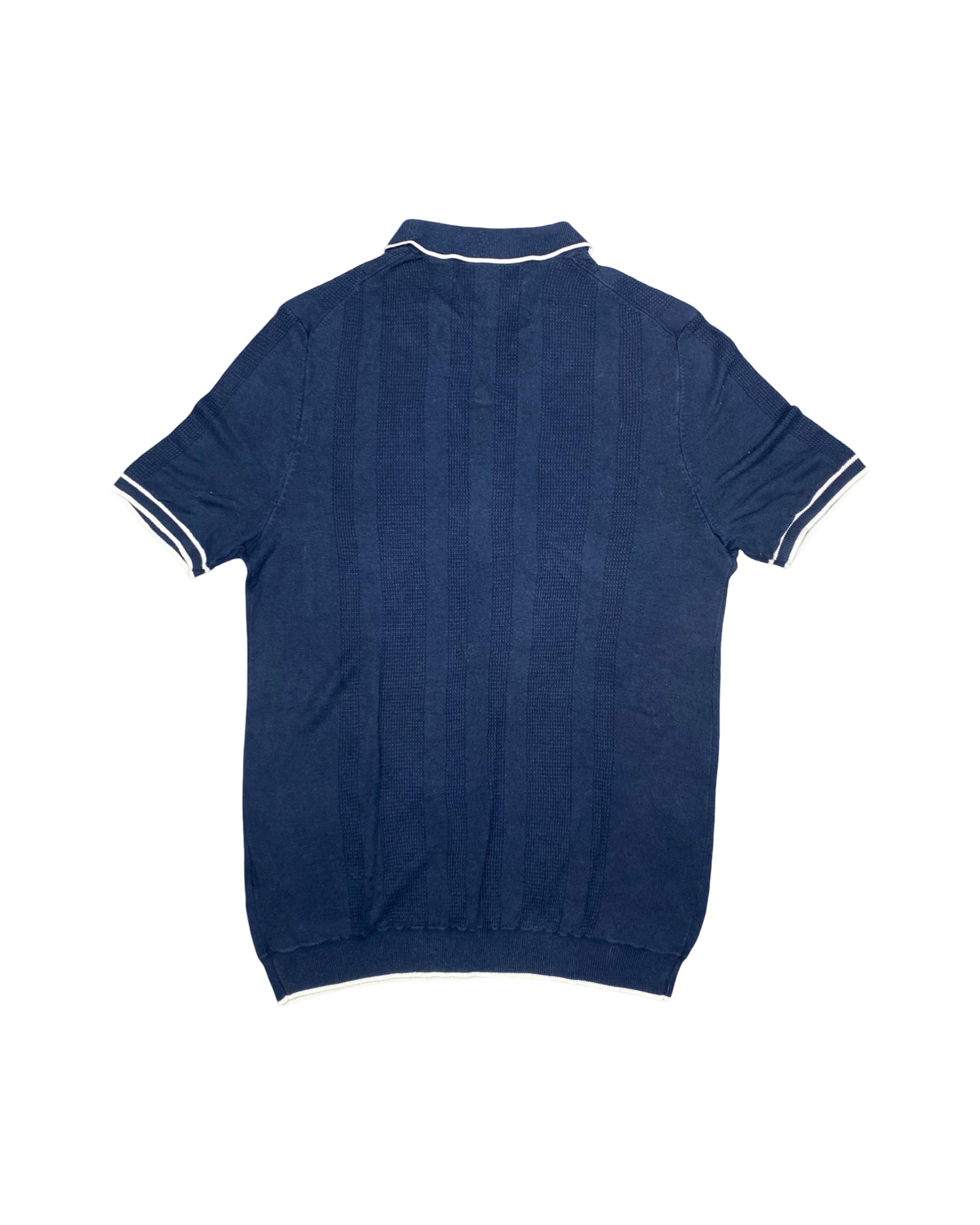 AUTOGRAPH Blue Knitted Polo Shirt | Small/Medium | Chest 19”