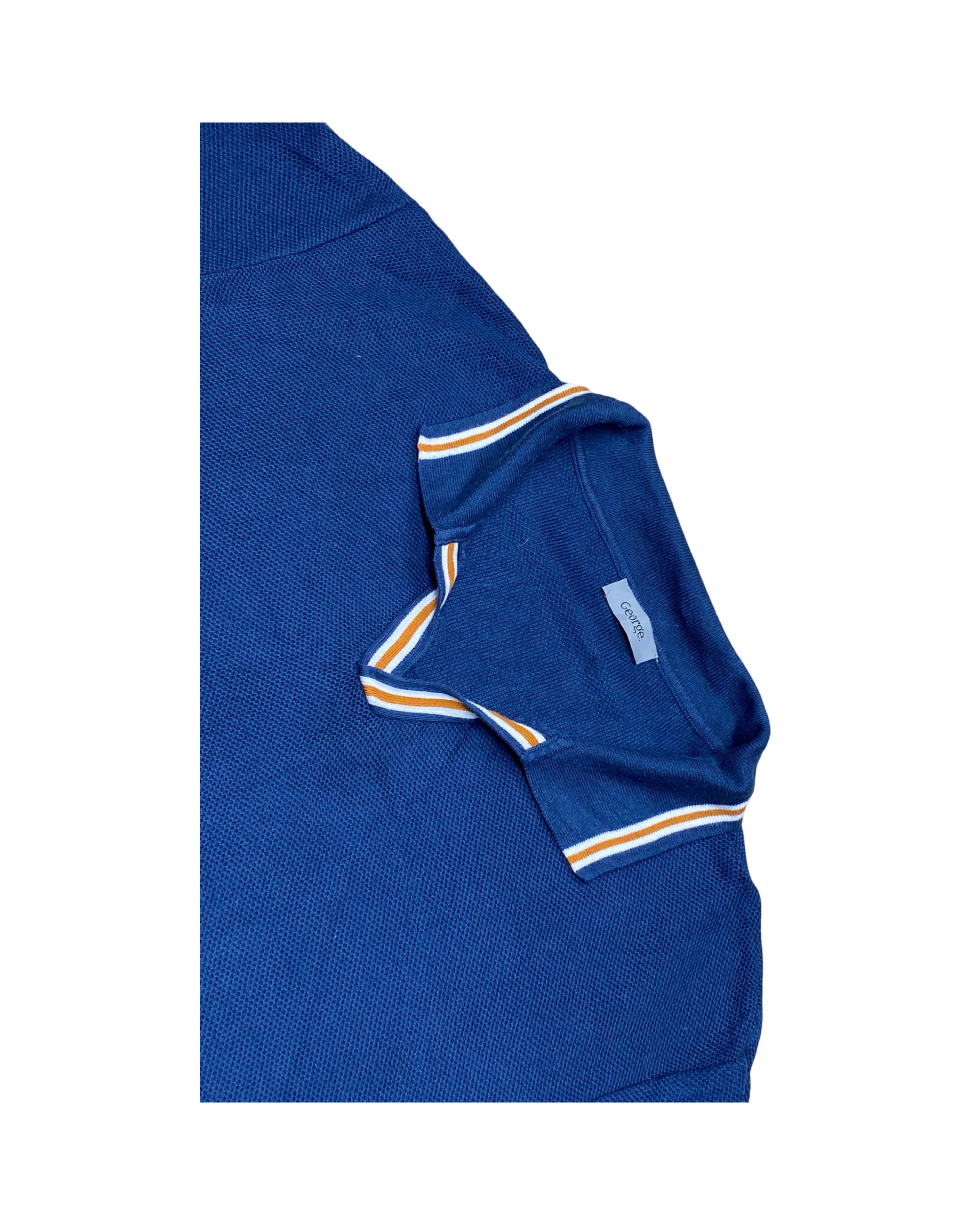 George Blue Knitted Polo Shirt | XL | Chest 24”