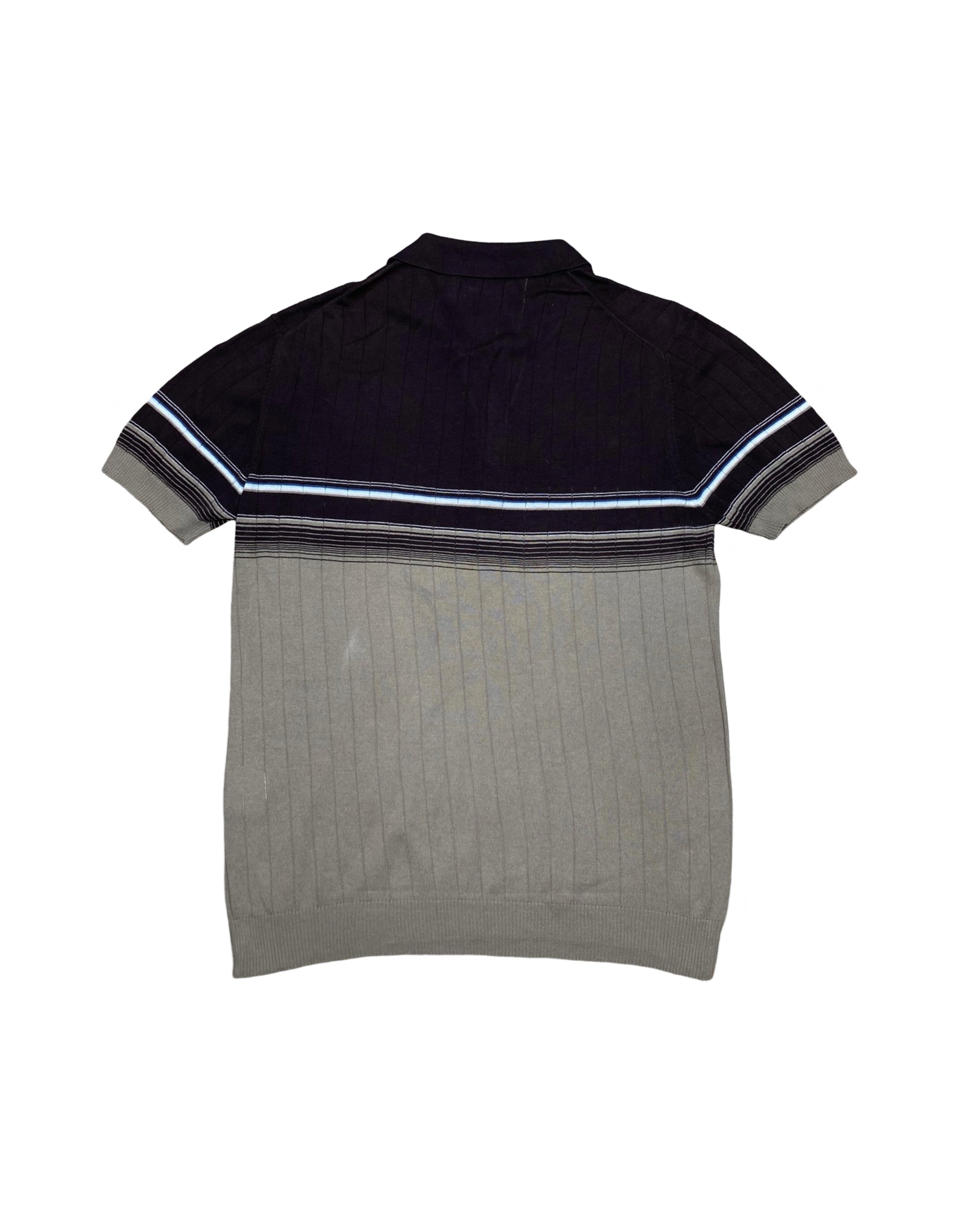 D&G Striped Colorblock Knit Polo Shirt | Medium | Chest 20”