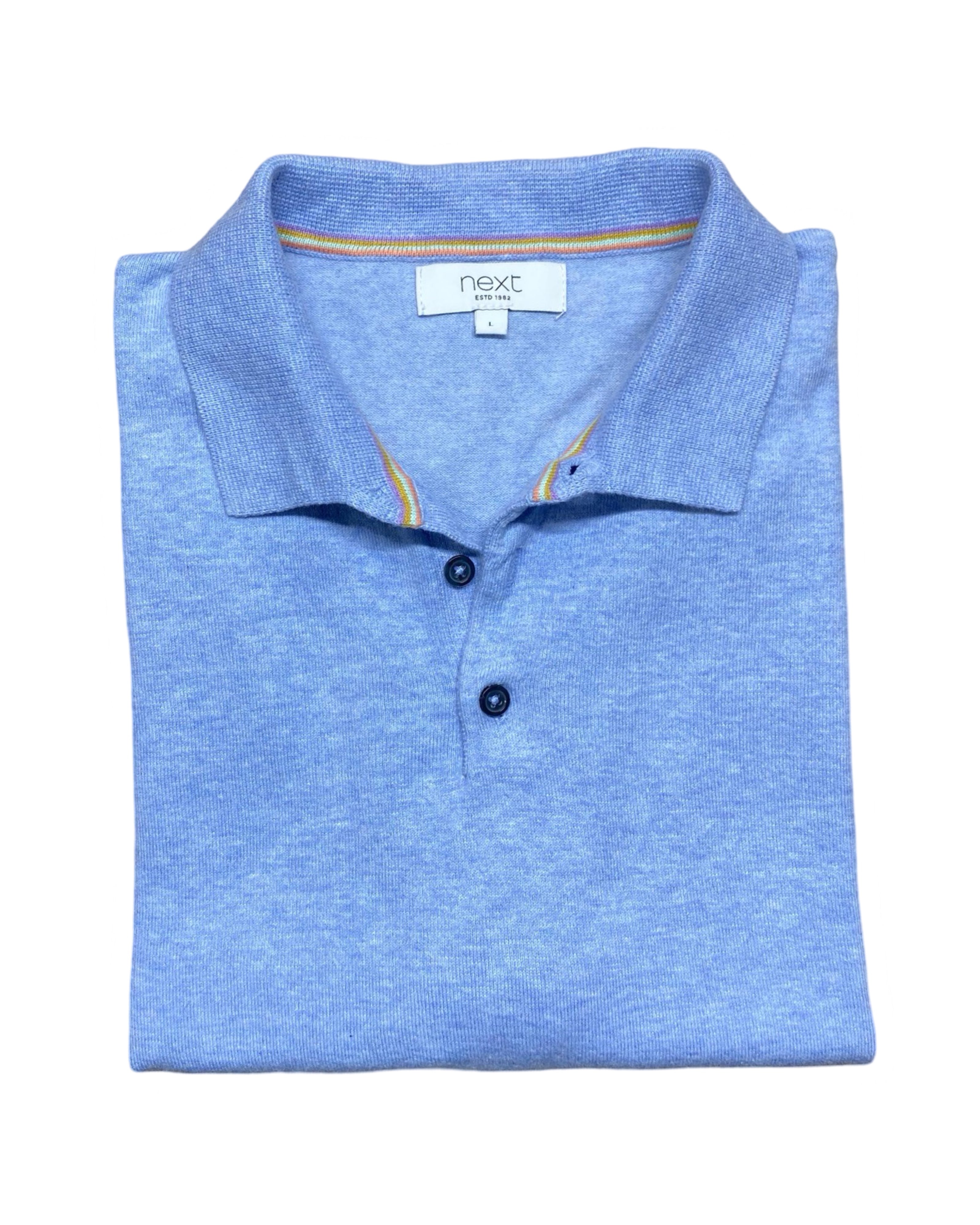NEXT Light Blue Polo Shirt | Large | Chest 22”