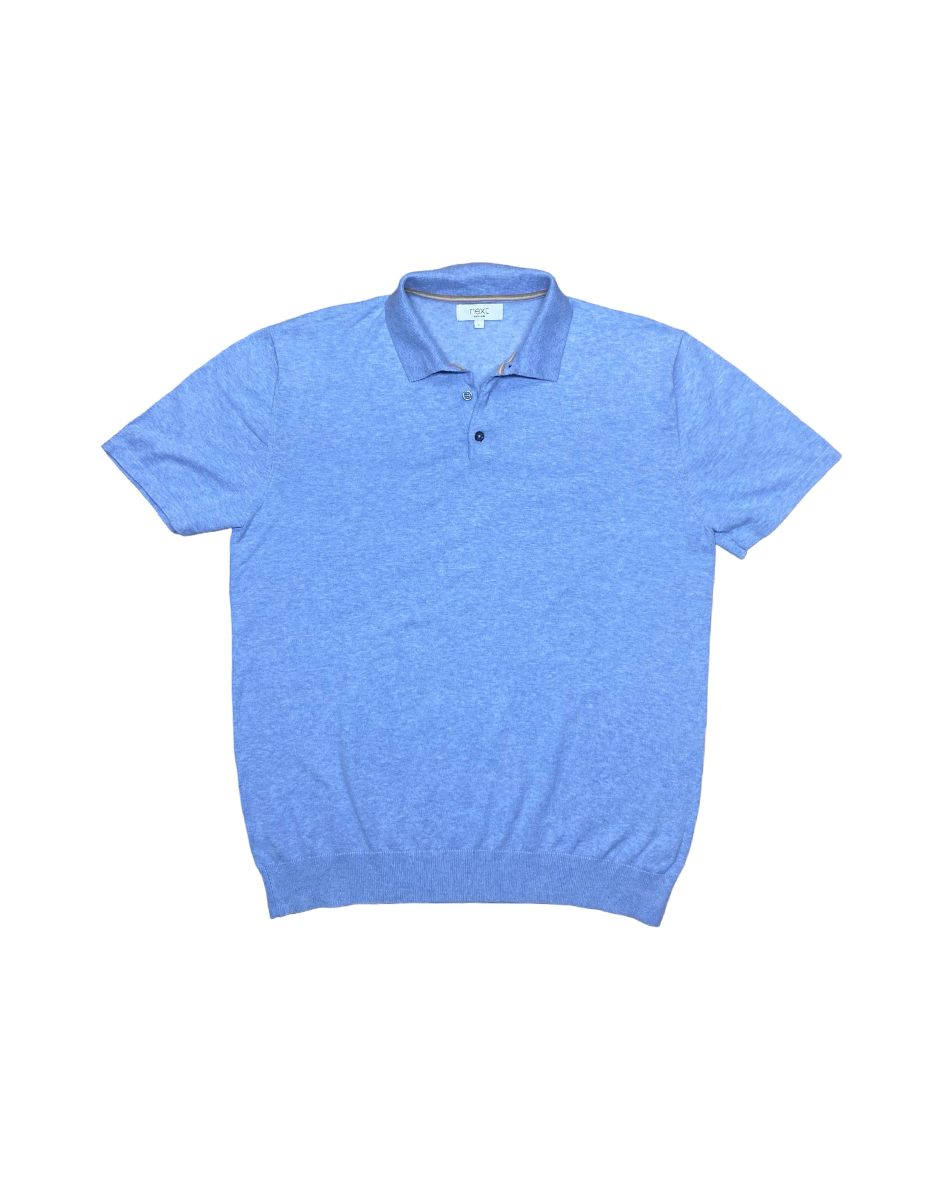 NEXT Light Blue Polo Shirt | Large | Chest 22”
