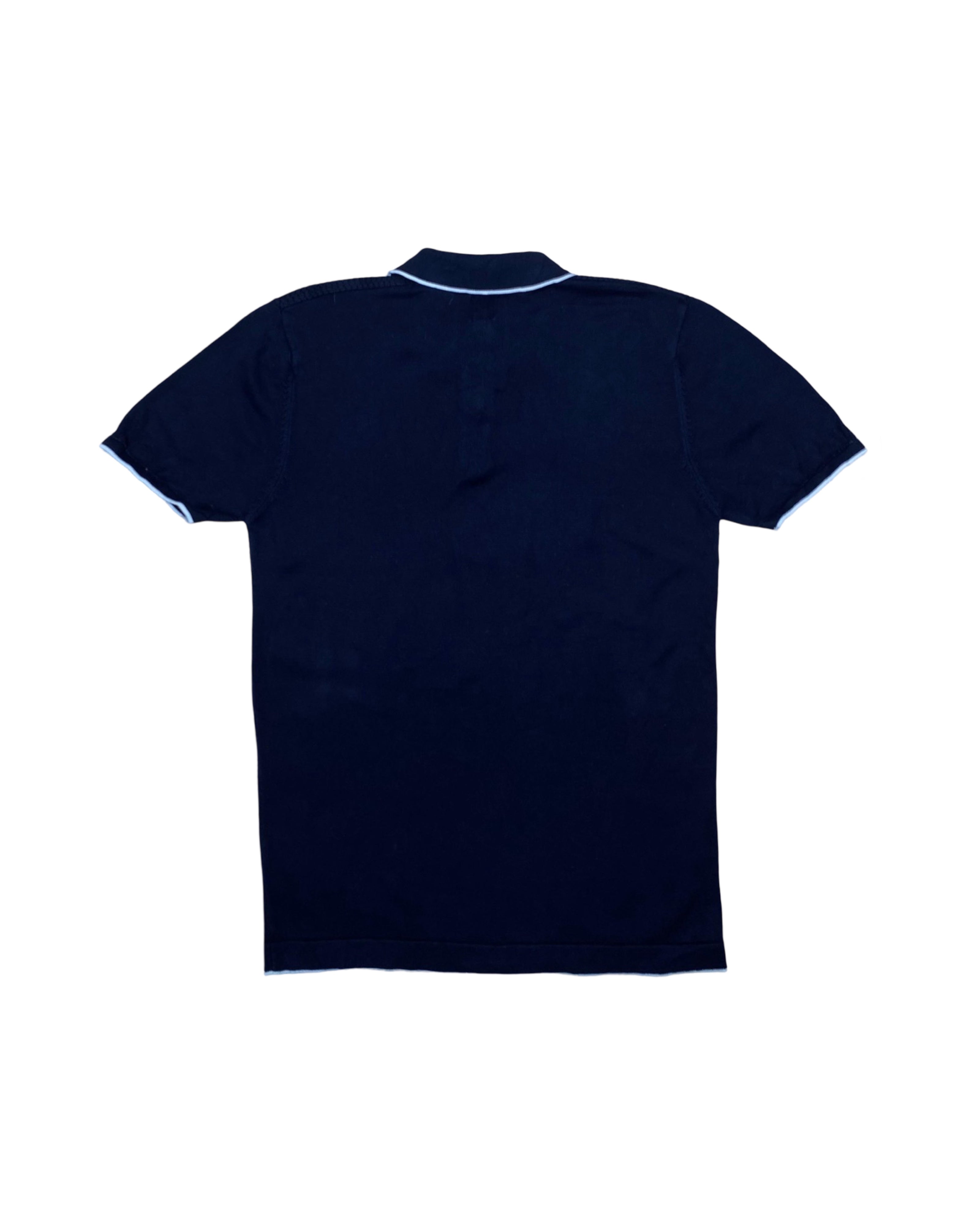 River Island Navy Zip Polo Shirt | Small/Medium | Chest 19.5”