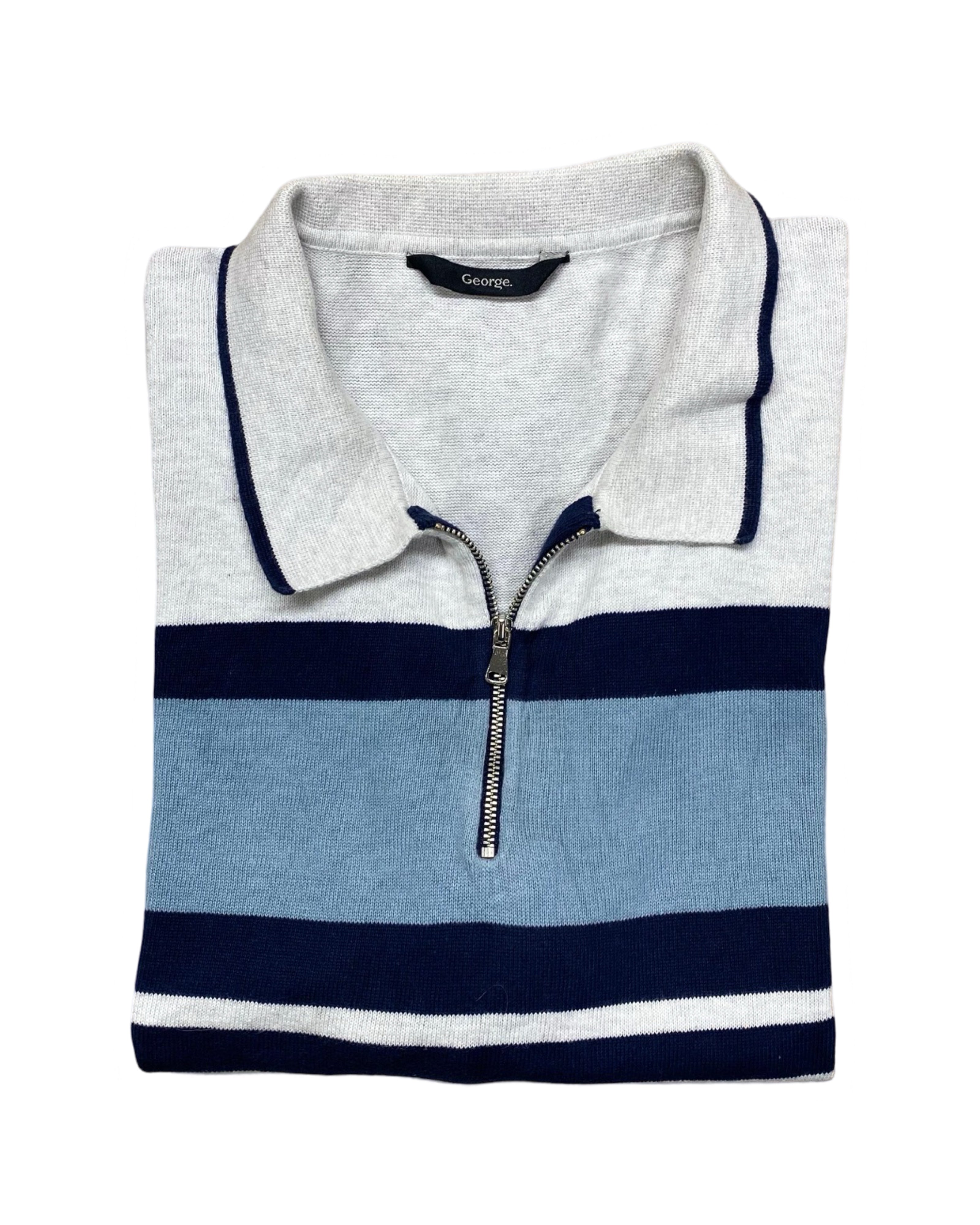 George Colorblock Knit Polo Shirt | Size Large | Chest 22.5”