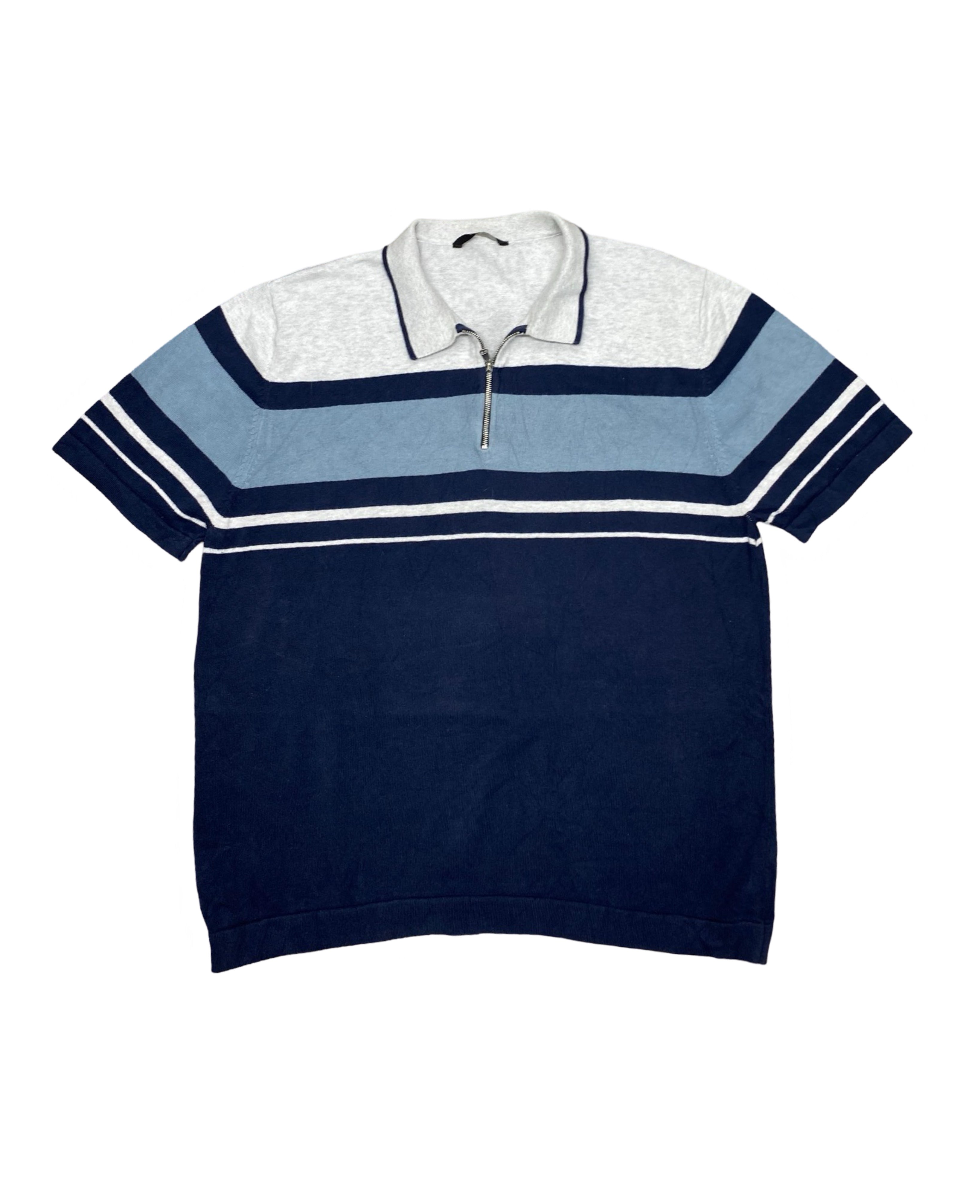 George Colorblock Knit Polo Shirt | Size Large | Chest 22.5”