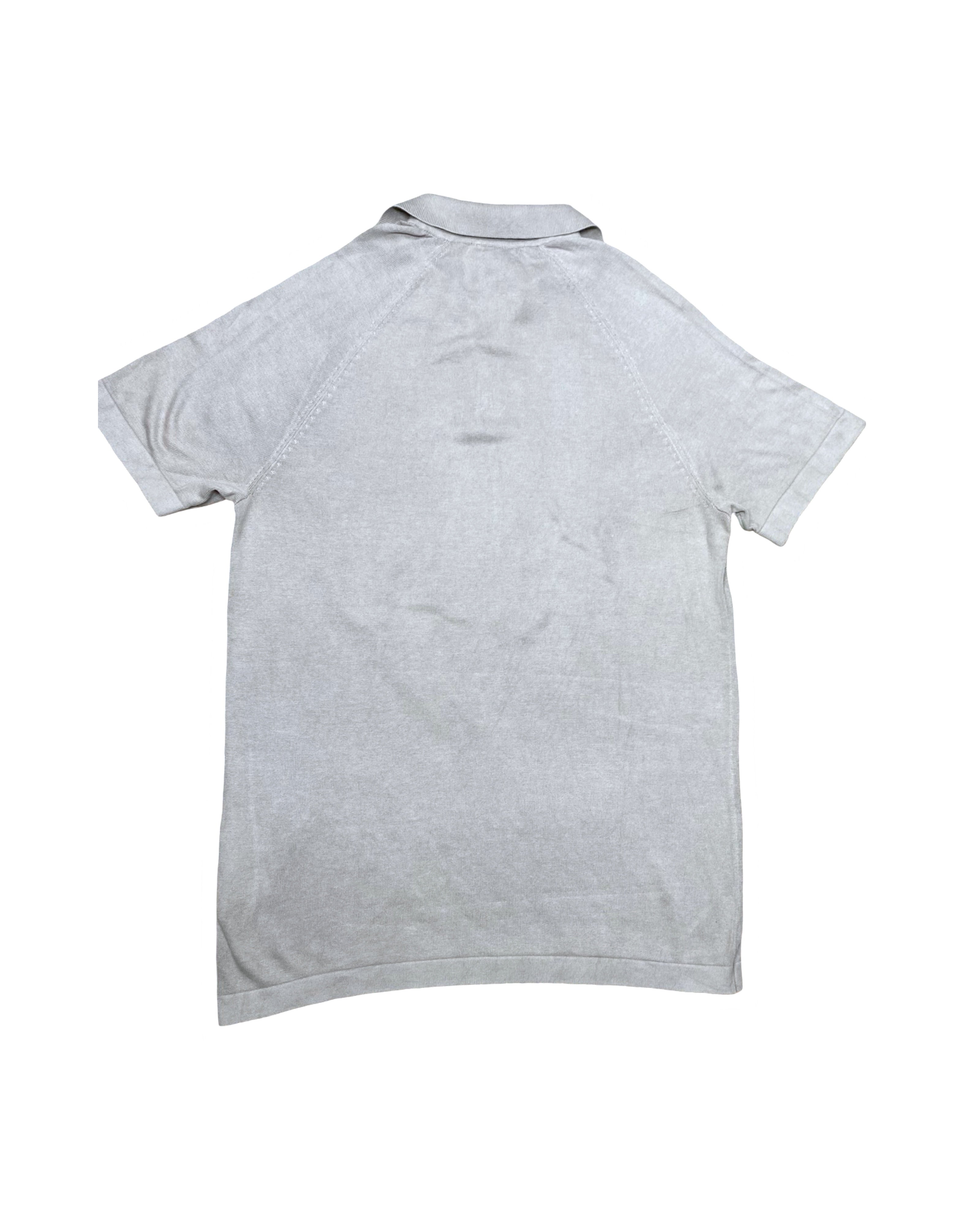 H&M Light Grey Zip Polo Shirt | Medium | Chest 20”