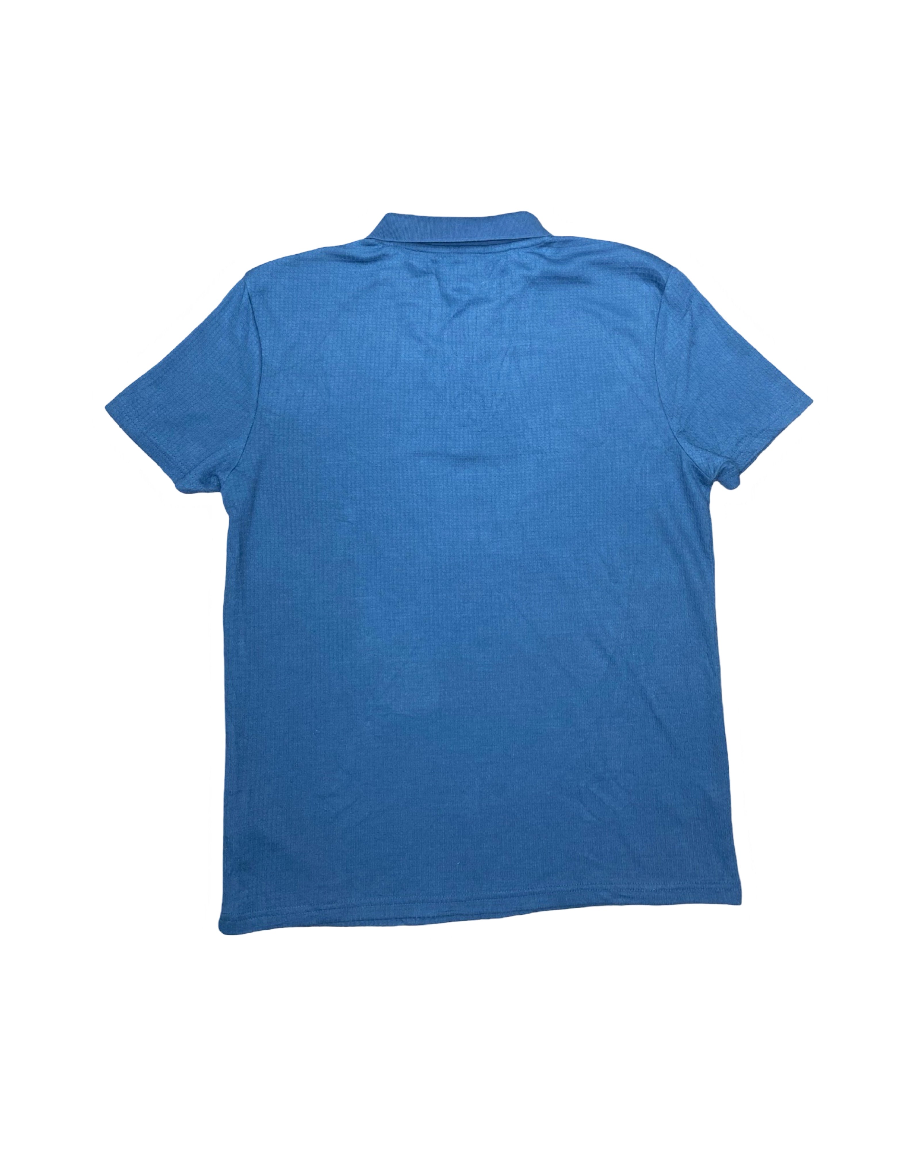 Primark Blue Zip Polo Knit Shirt | Medium | Chest 21”