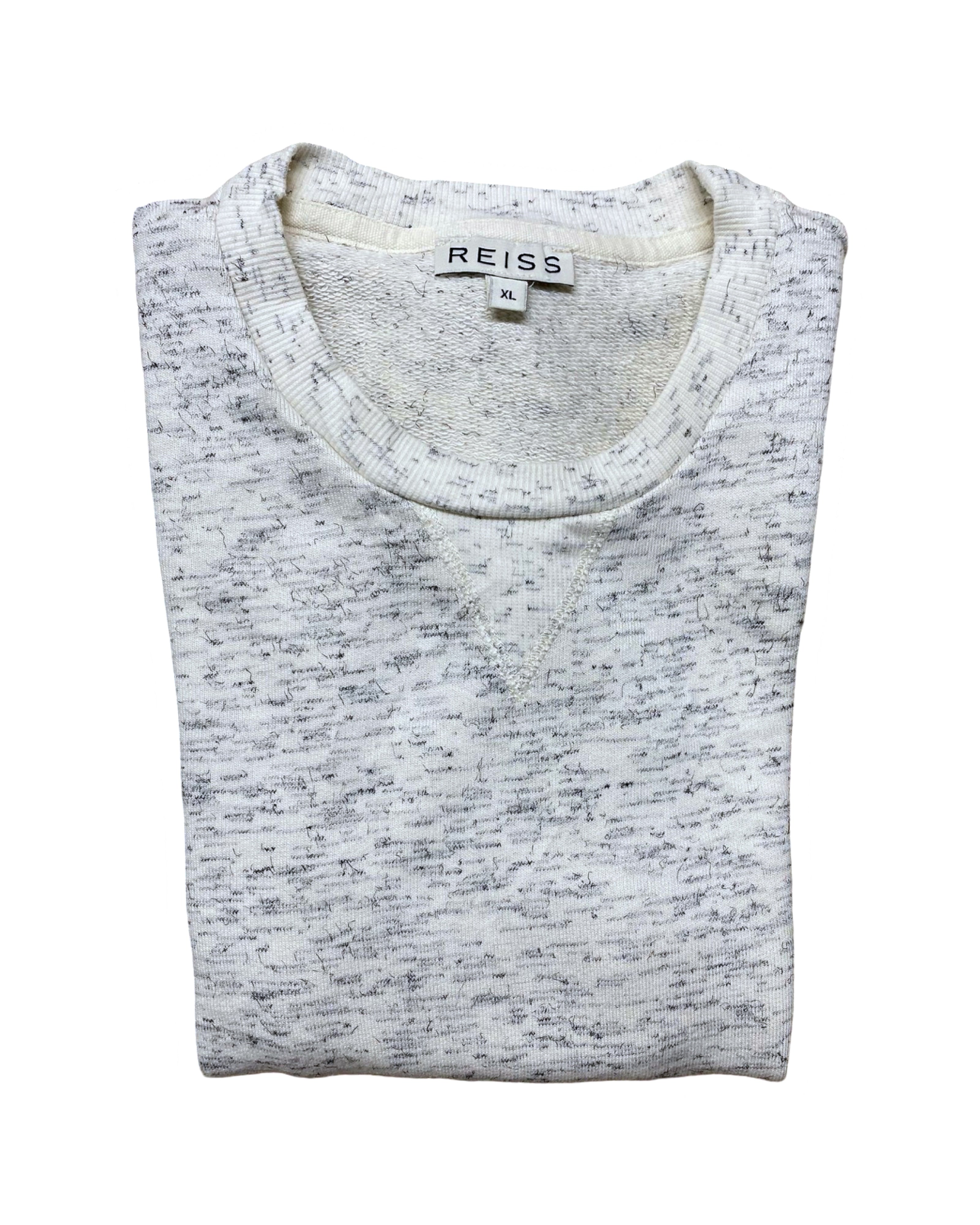 REISS Marled Knit Crew Neck T-Shirt | Medium | Chest 21”
