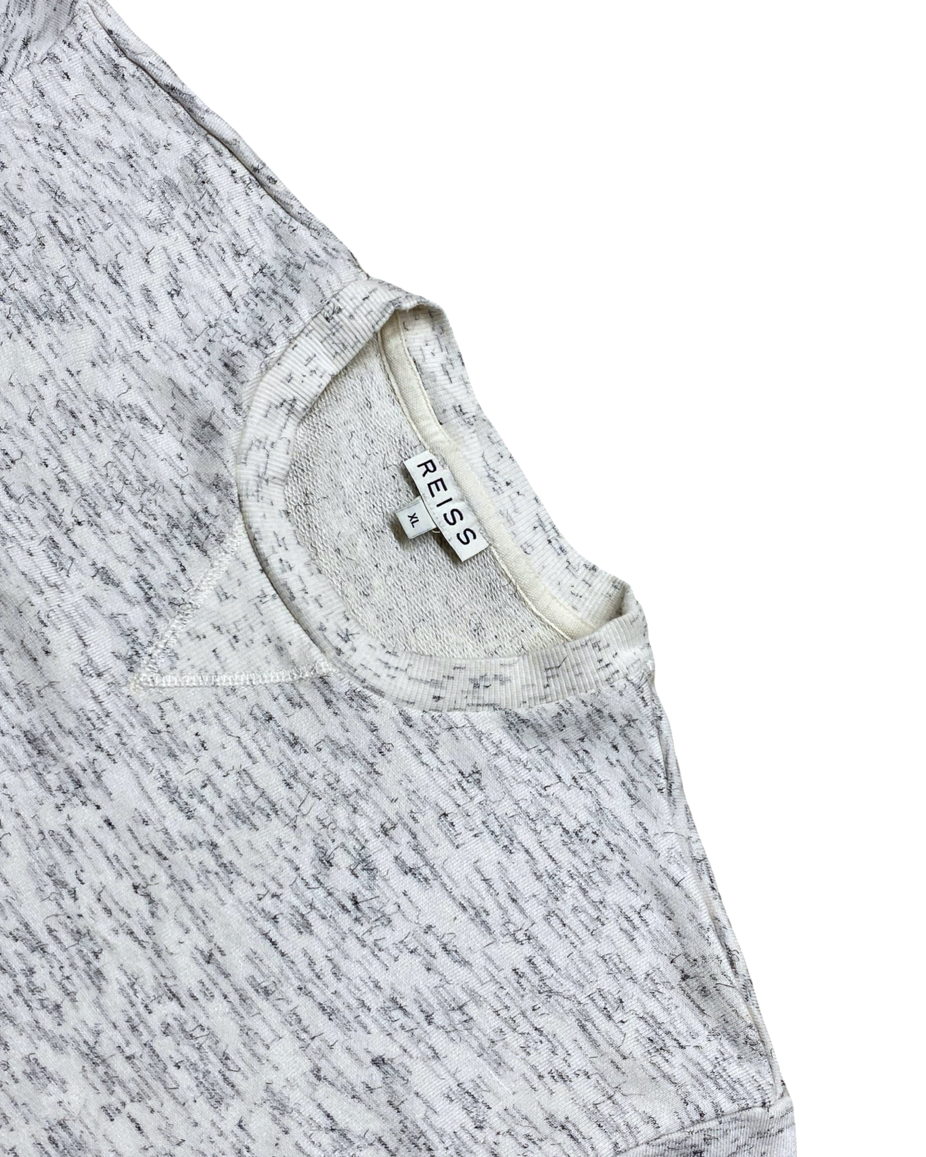 REISS Marled Knit Crew Neck T-Shirt | Medium | Chest 21”