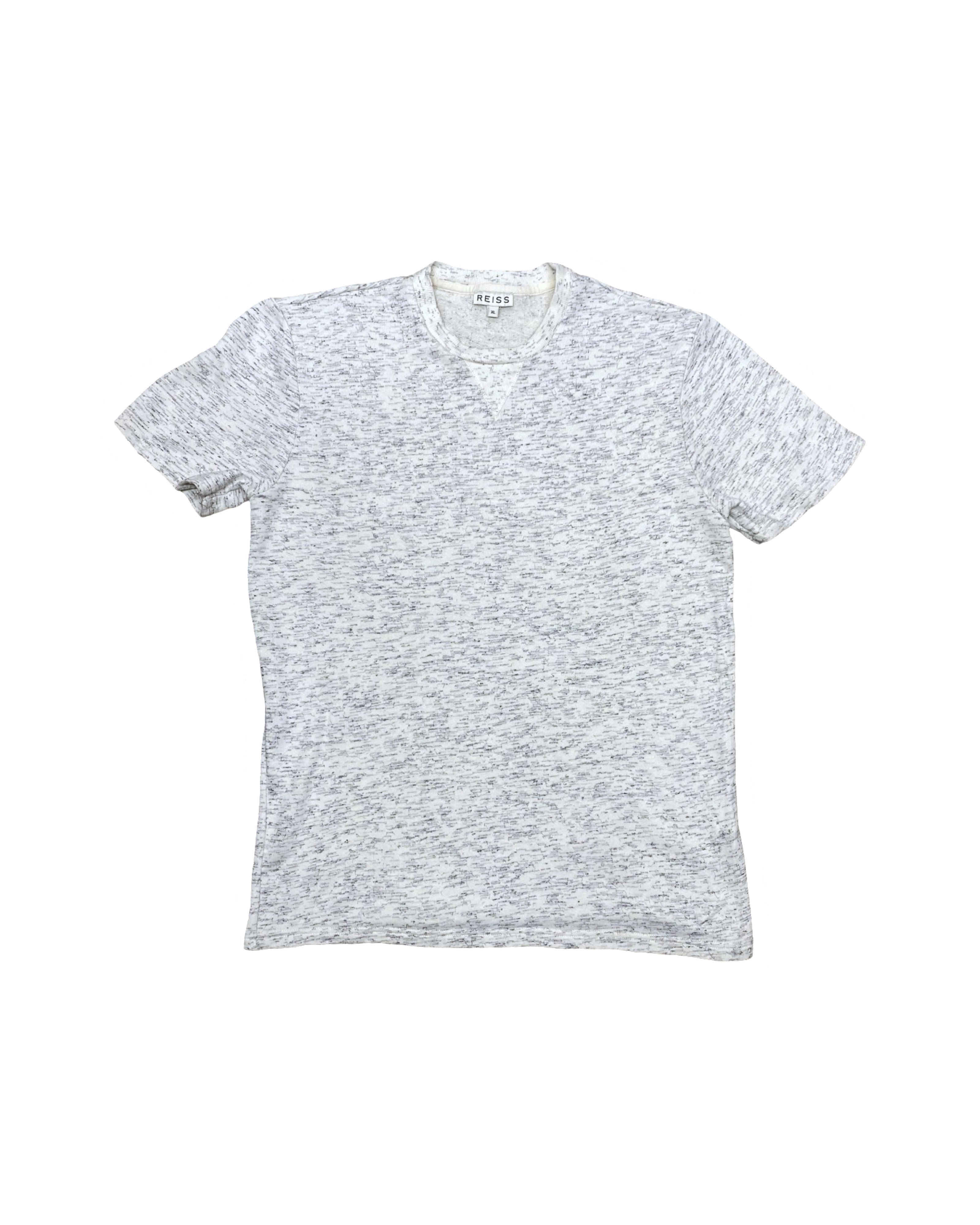REISS Marled Knit Crew Neck T-Shirt | Medium | Chest 21”