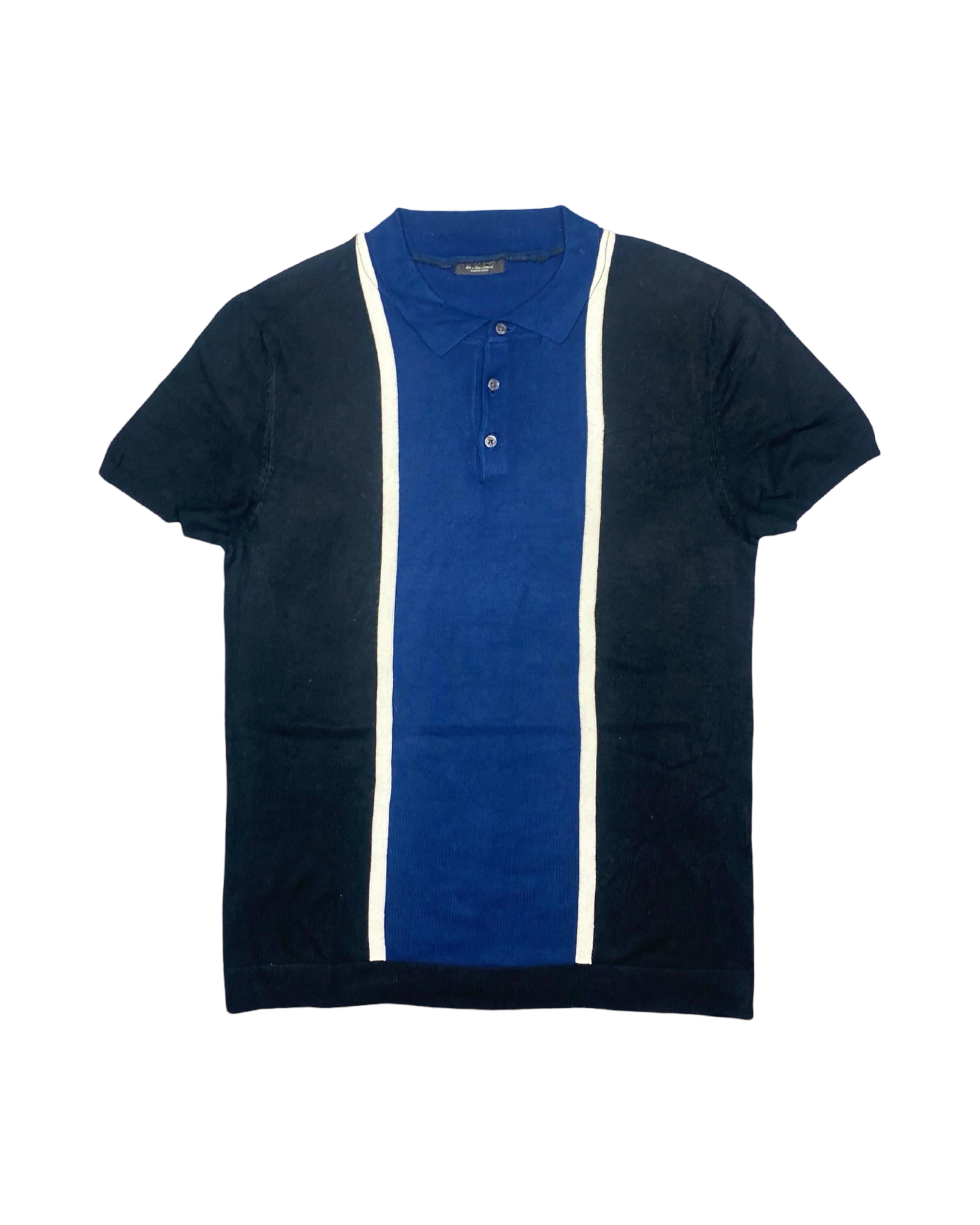 Retro Contrast Panel Knitted Polo Shirt | Medium | Chest 20”