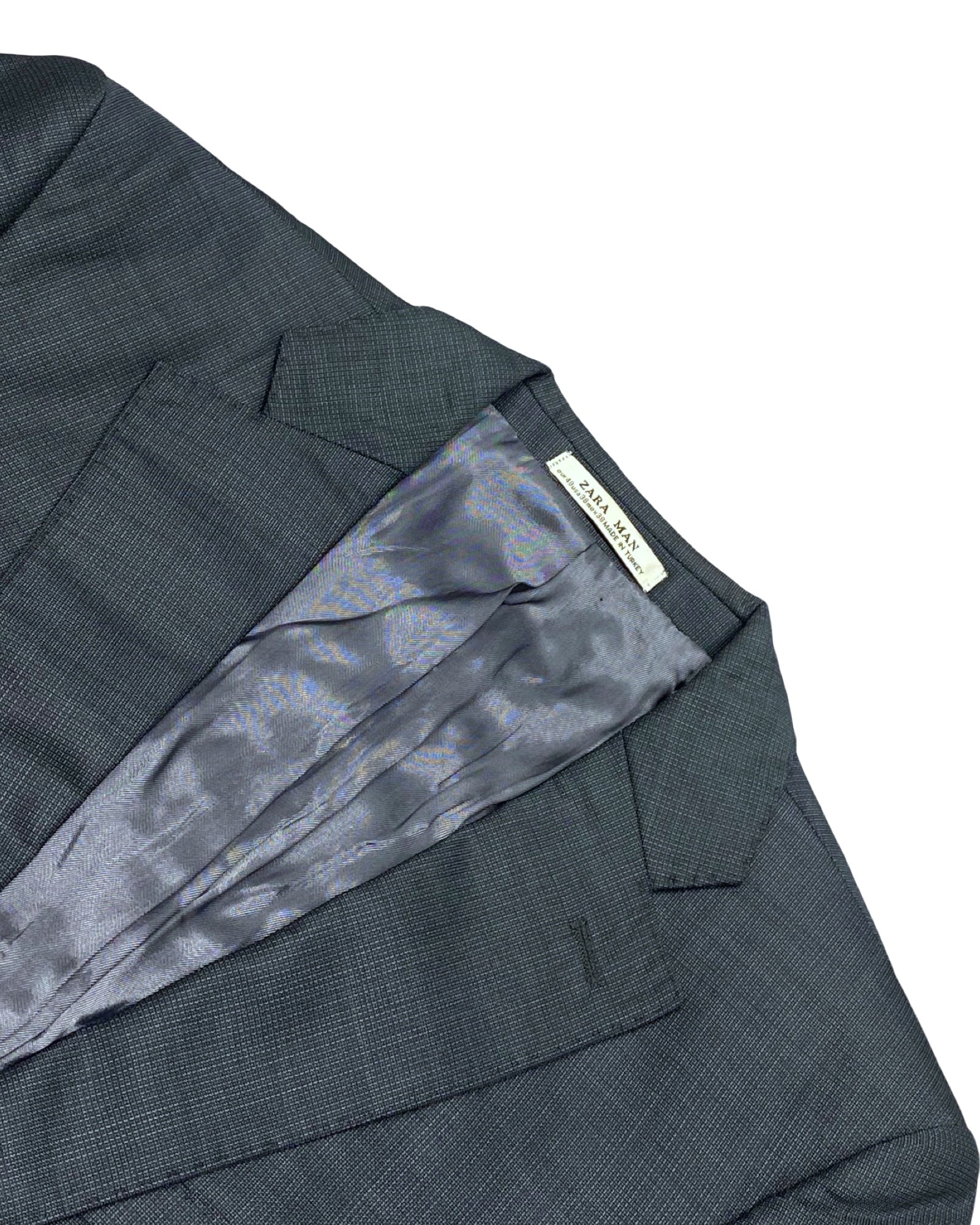 Zara Man Classic Fit Textured Charcoal Blazer | Chest 20.5” | Size 38 (EUR 48)