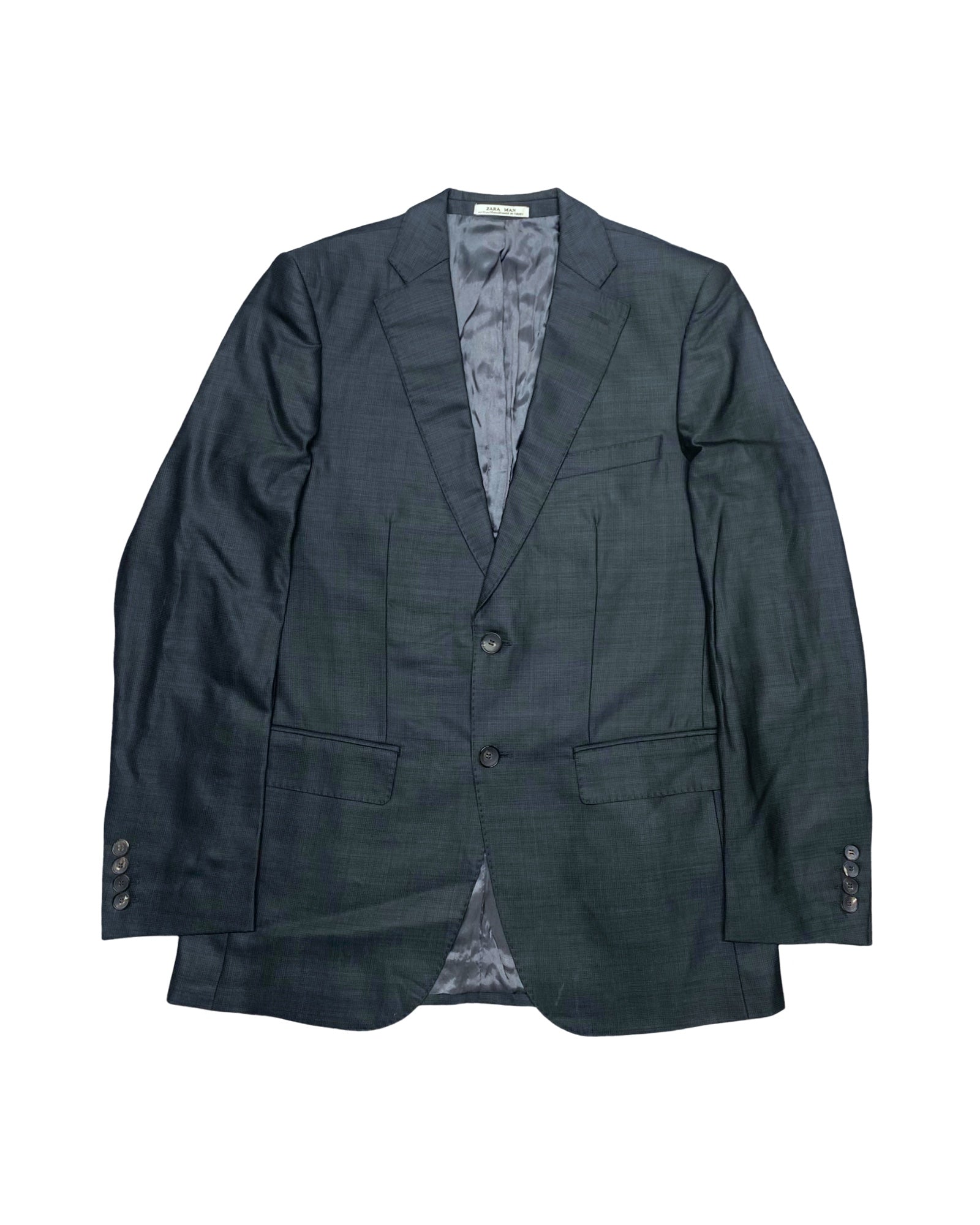 Zara Man Classic Fit Textured Charcoal Blazer | Chest 20.5” | Size 38 (EUR 48)