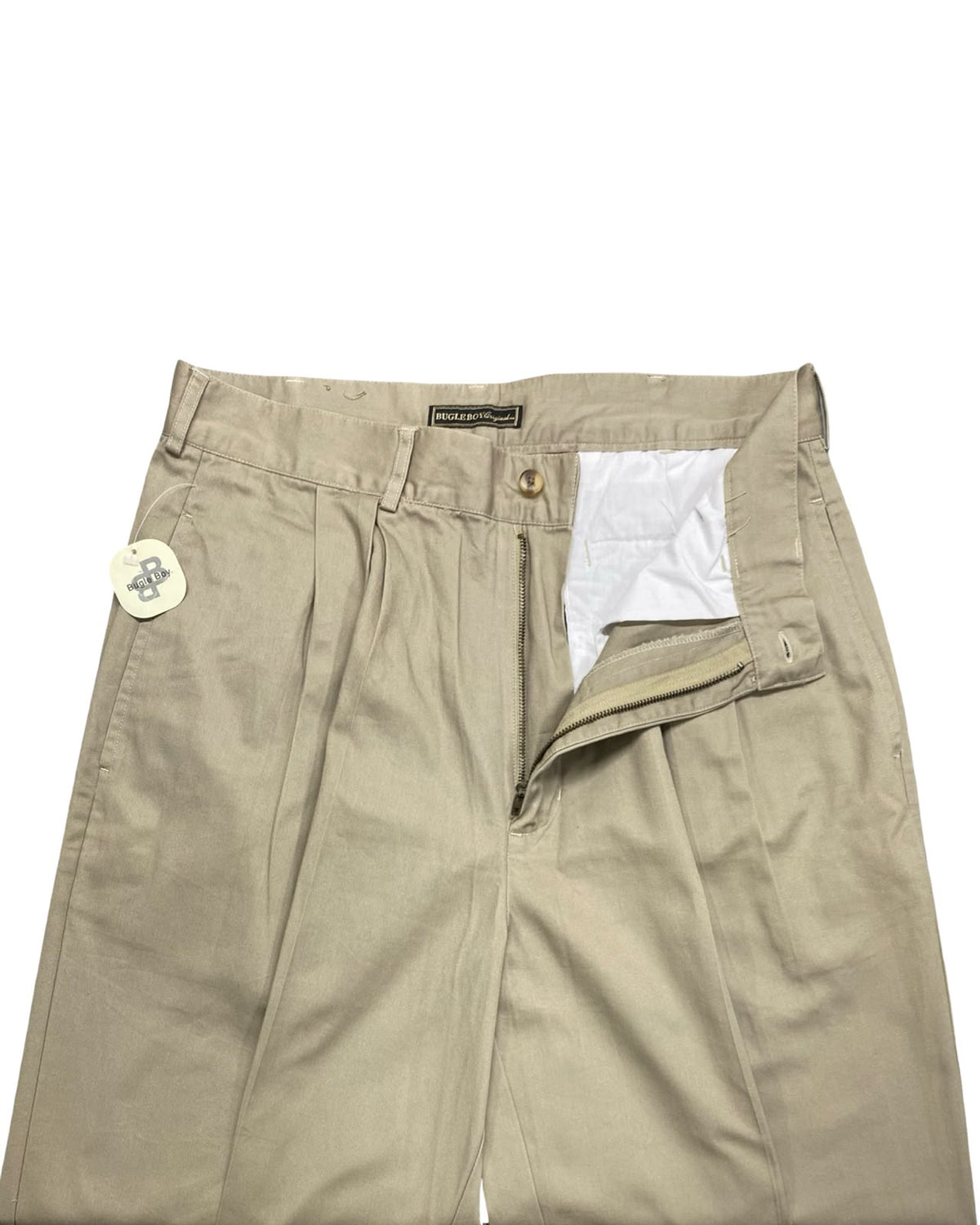 Bugle Boy Beige Pleated Khaki Trousers